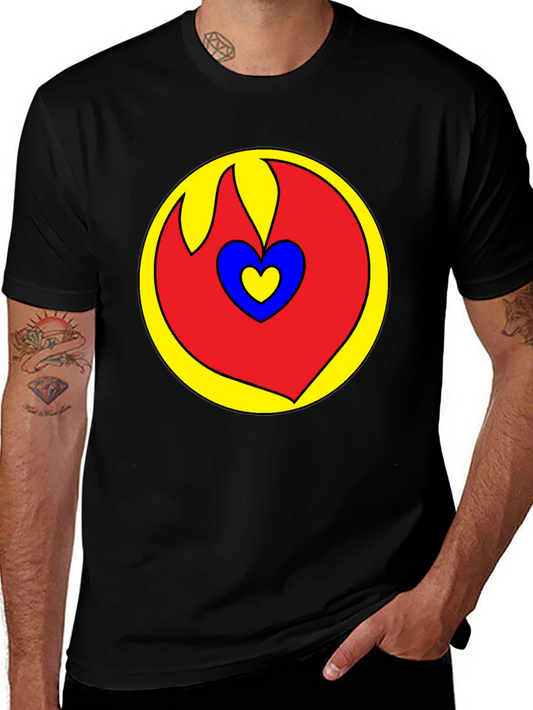 Flame Heart Graphic Tee - Bold Design Soft Comfort