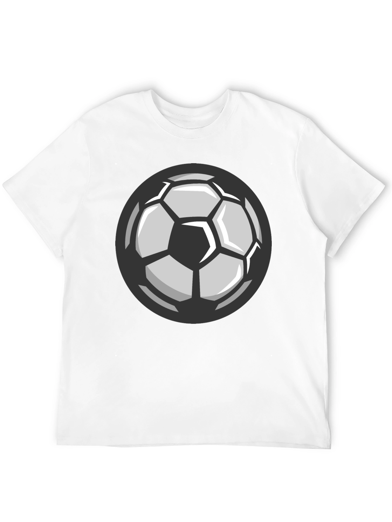 Soccer Ball Graphic Tee - Black Cotton T-Shirt