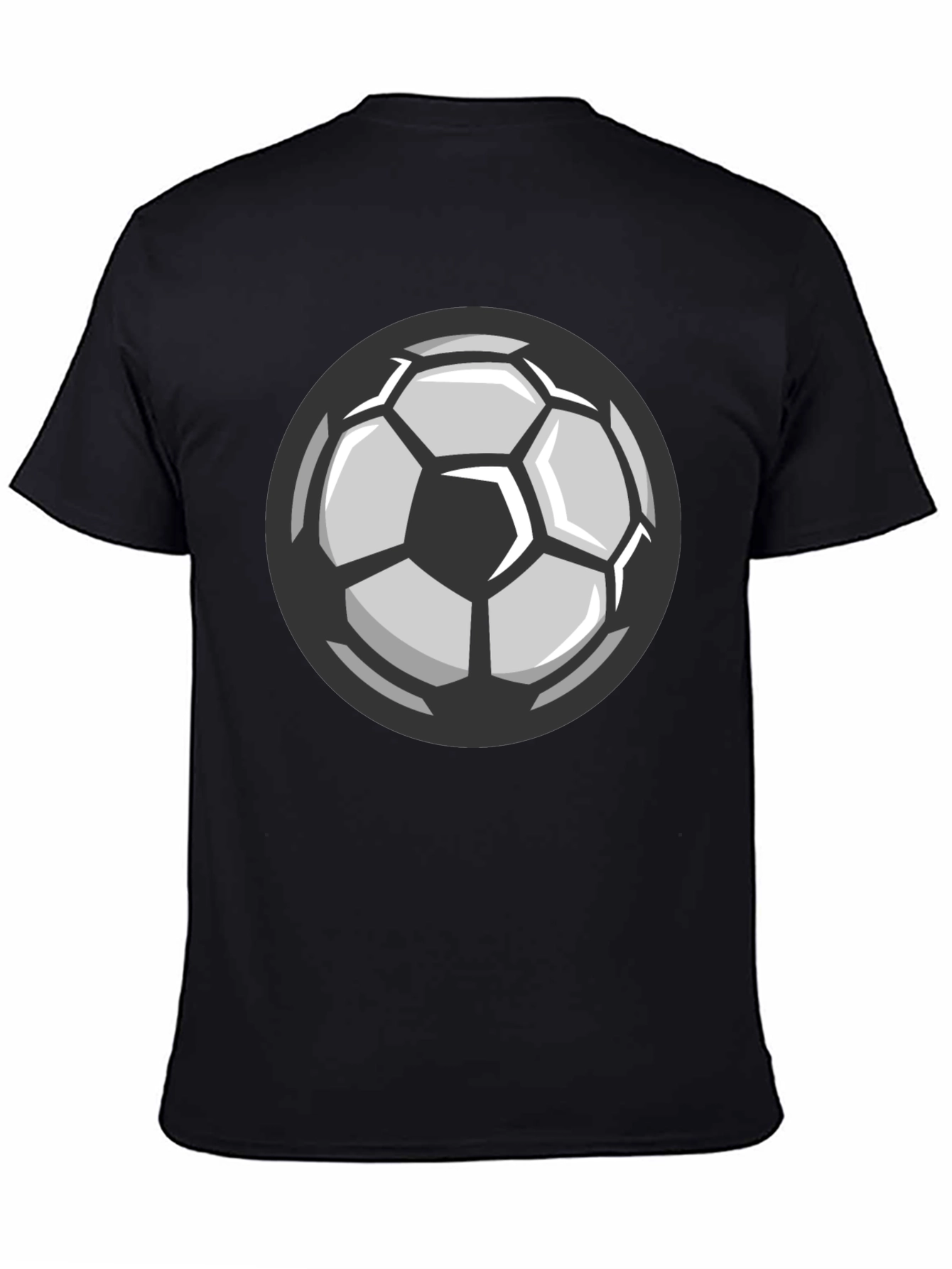 Soccer Ball Graphic Tee - Black Cotton T-Shirt