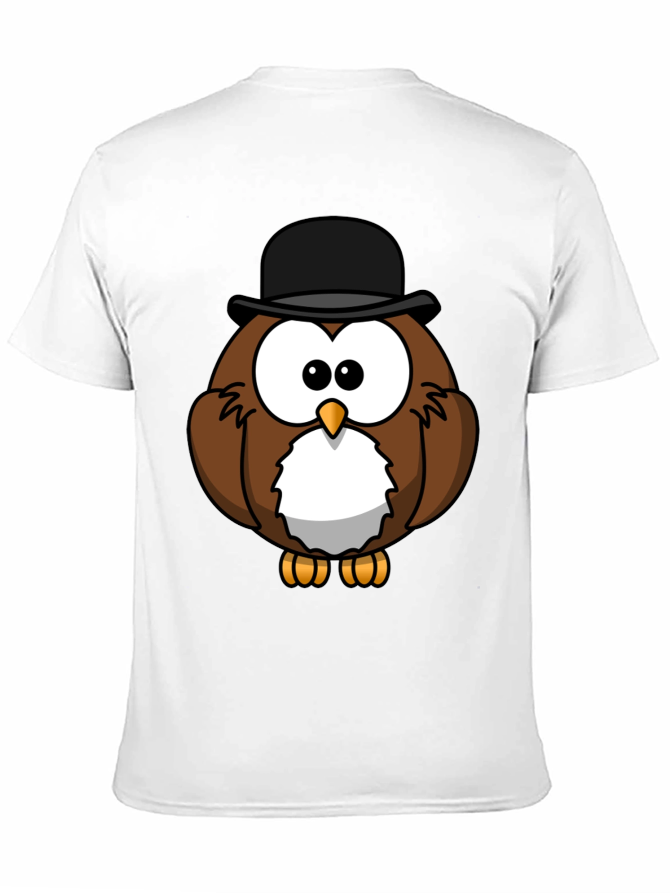 Whimsical Owl Graphic Tee - Black Cotton Blend