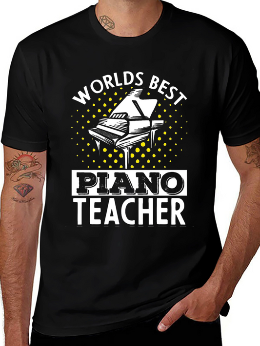 Worlds Best Piano Teacher T-Shirt - Music Instructor Tee