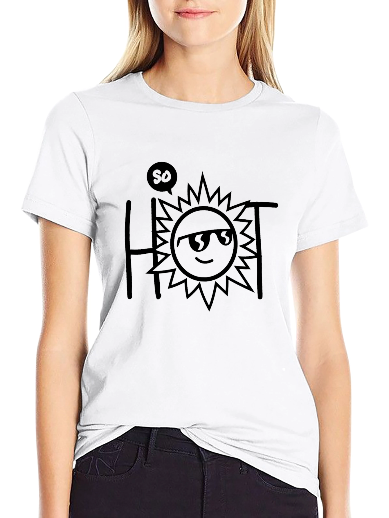 So Hot Sun Graphic Tee - Black T-Shirt