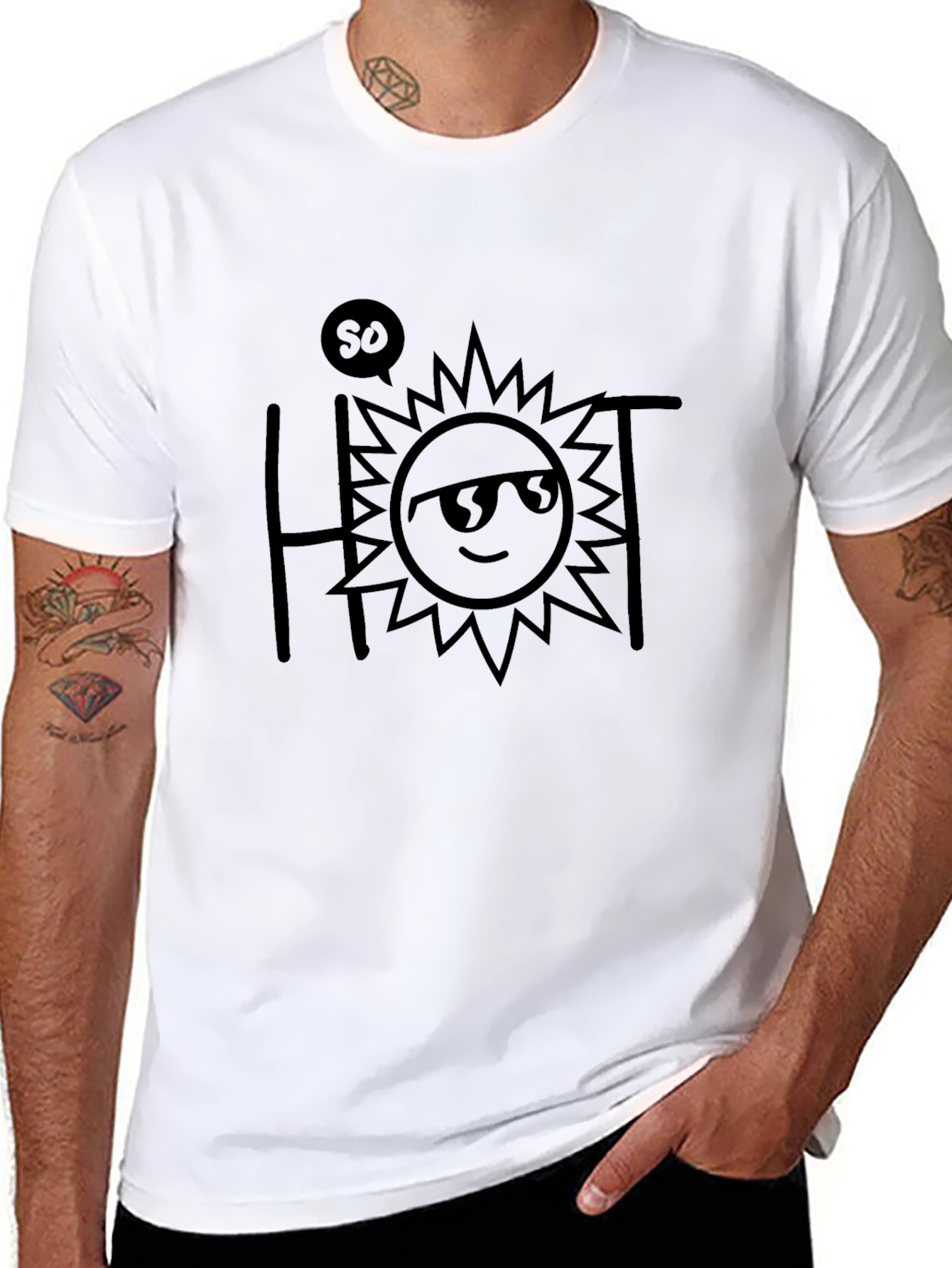 So Hot Sun Graphic Tee - Black T-Shirt