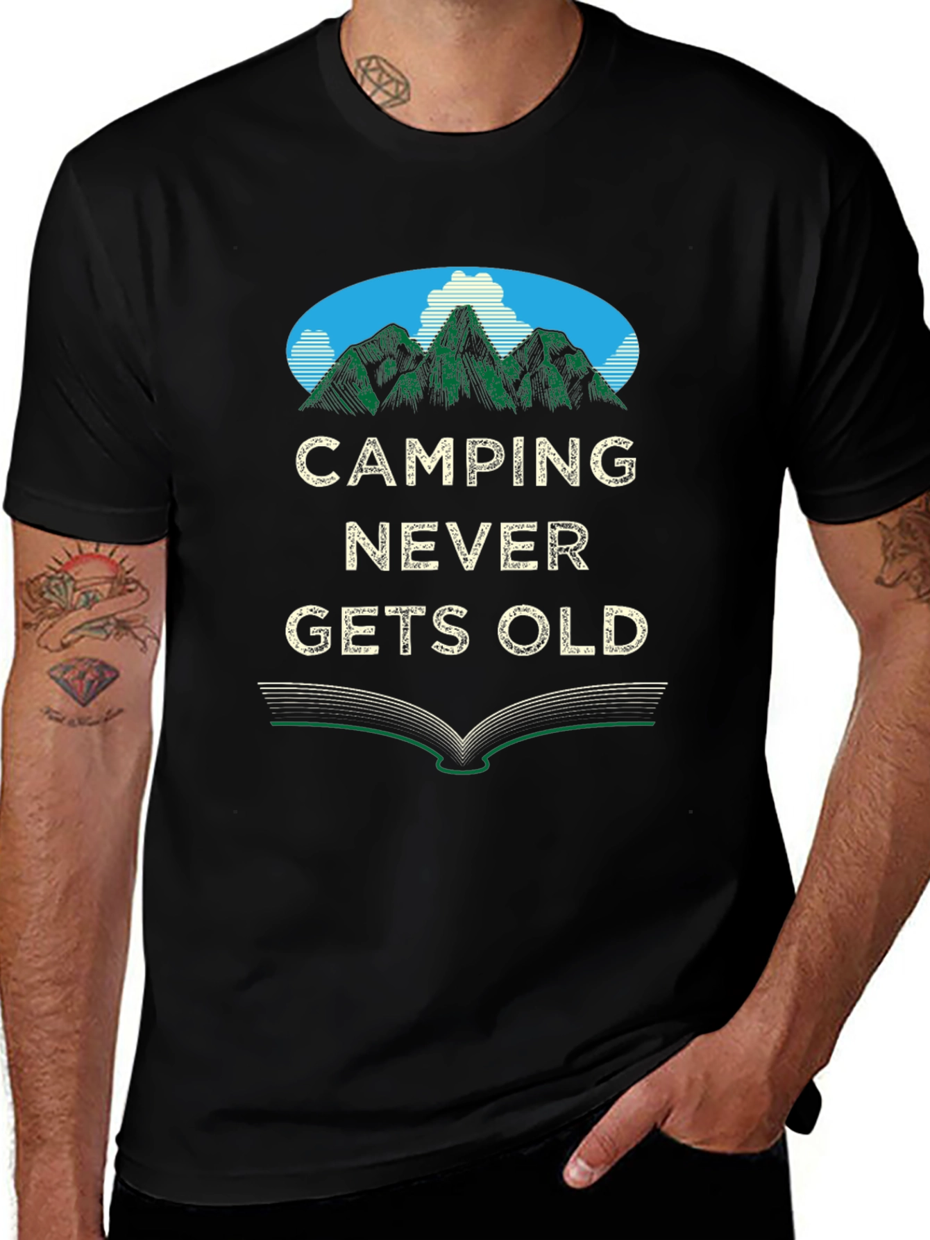 Camping Never Gets Old Graphic Tee
