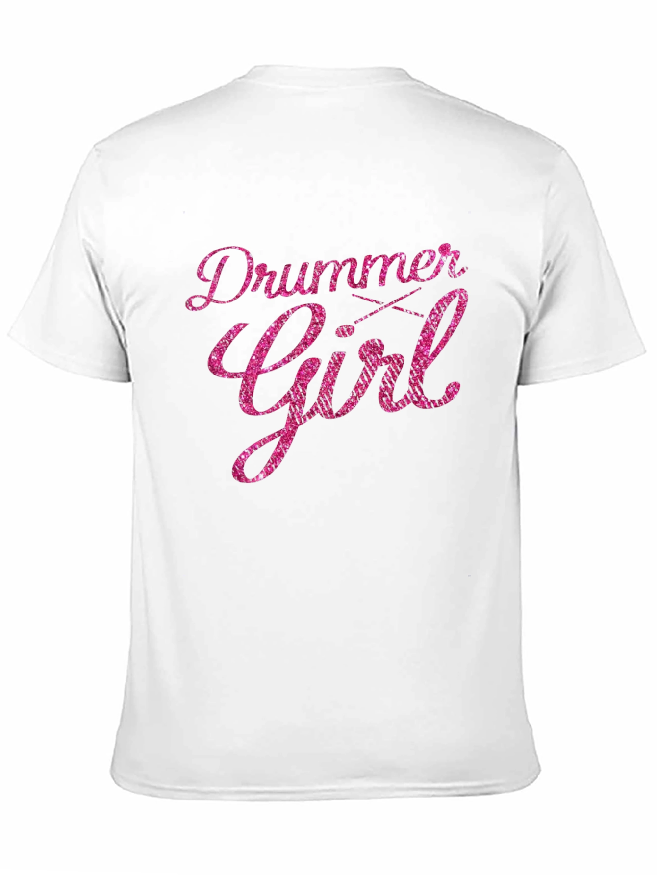 Drummer Girl Pink Glitter T-Shirt