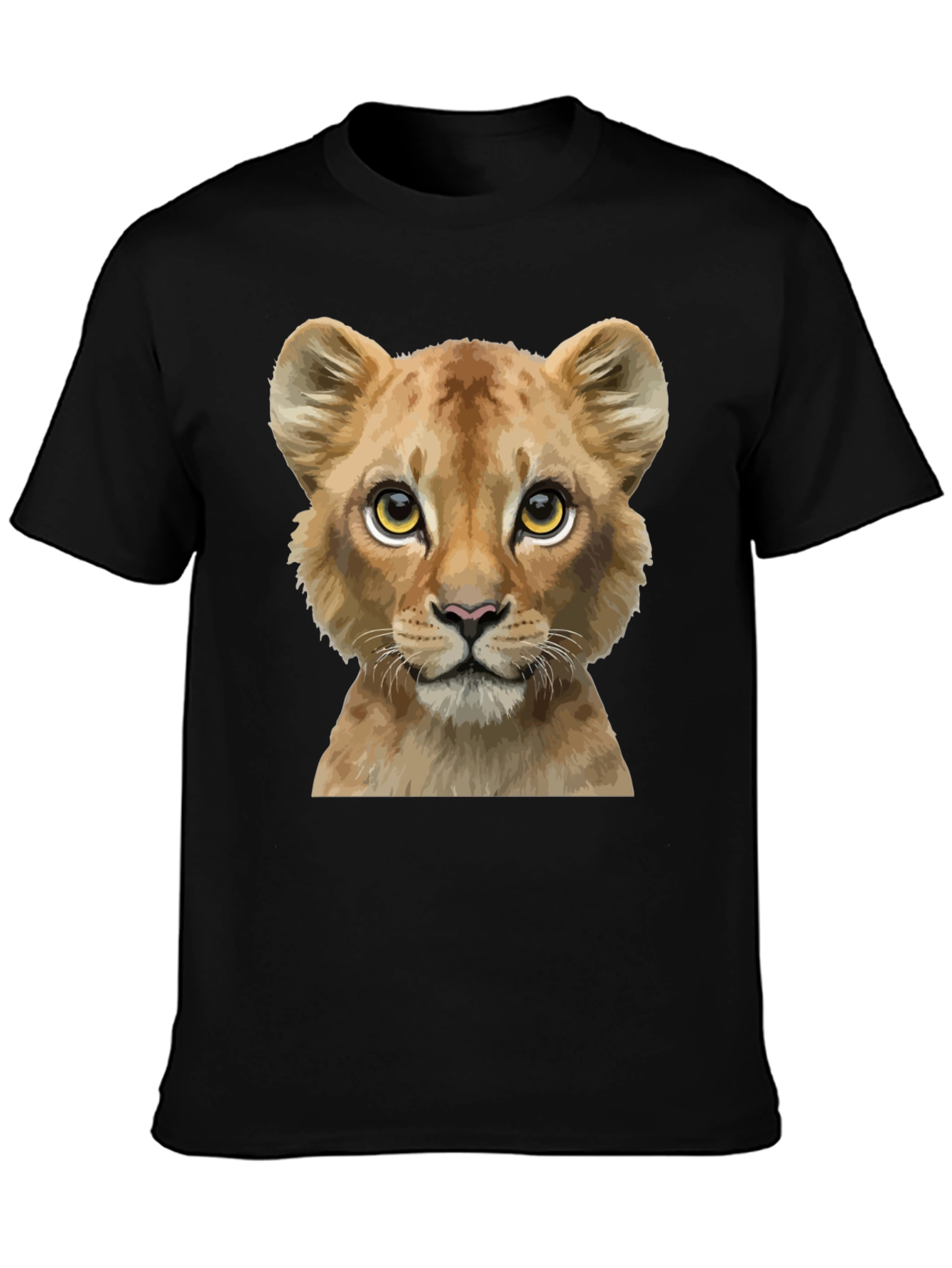 Lion Cub Graphic Tee - Black Cotton Blend