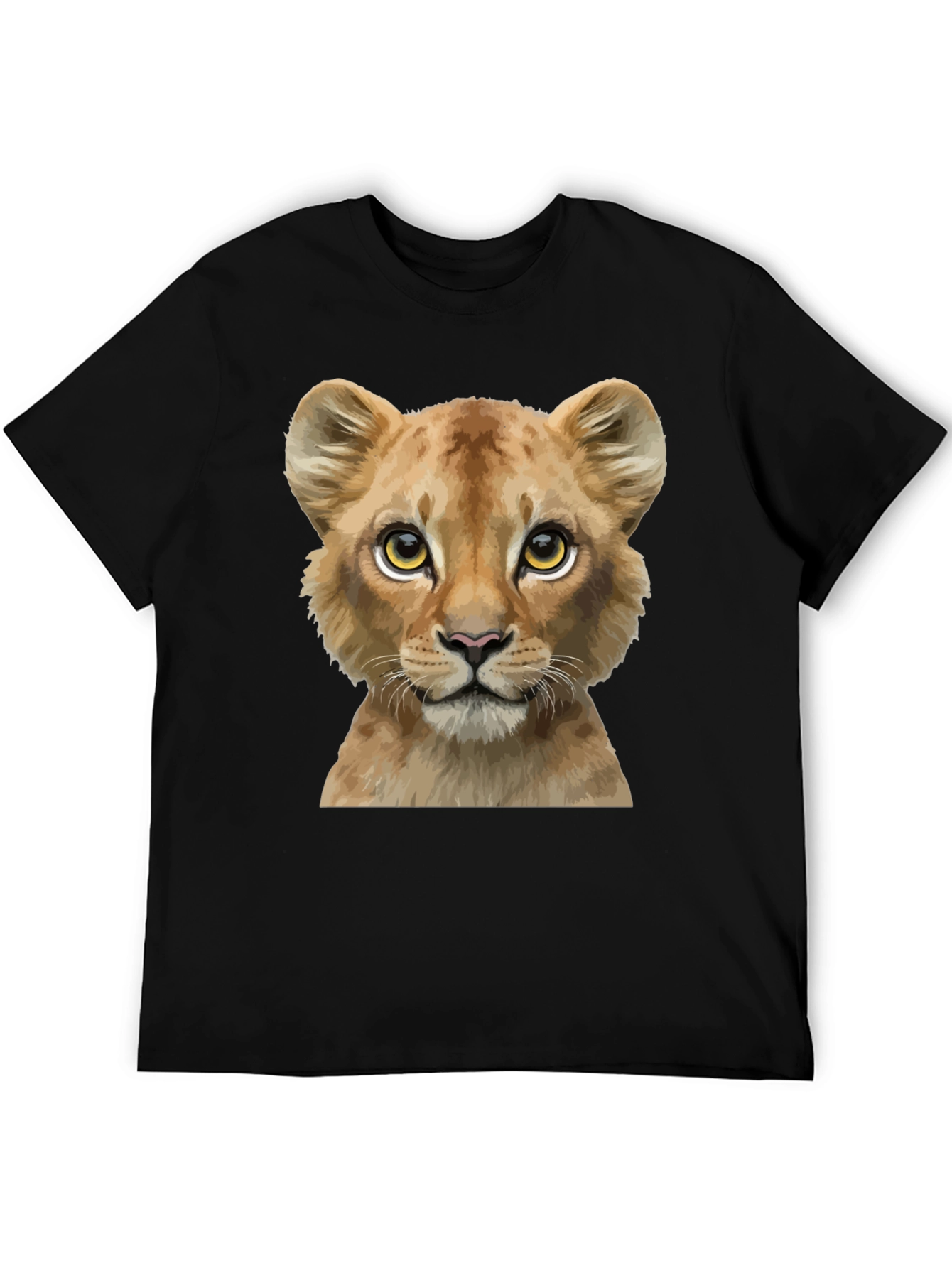 Lion Cub Graphic Tee - Black Cotton Blend