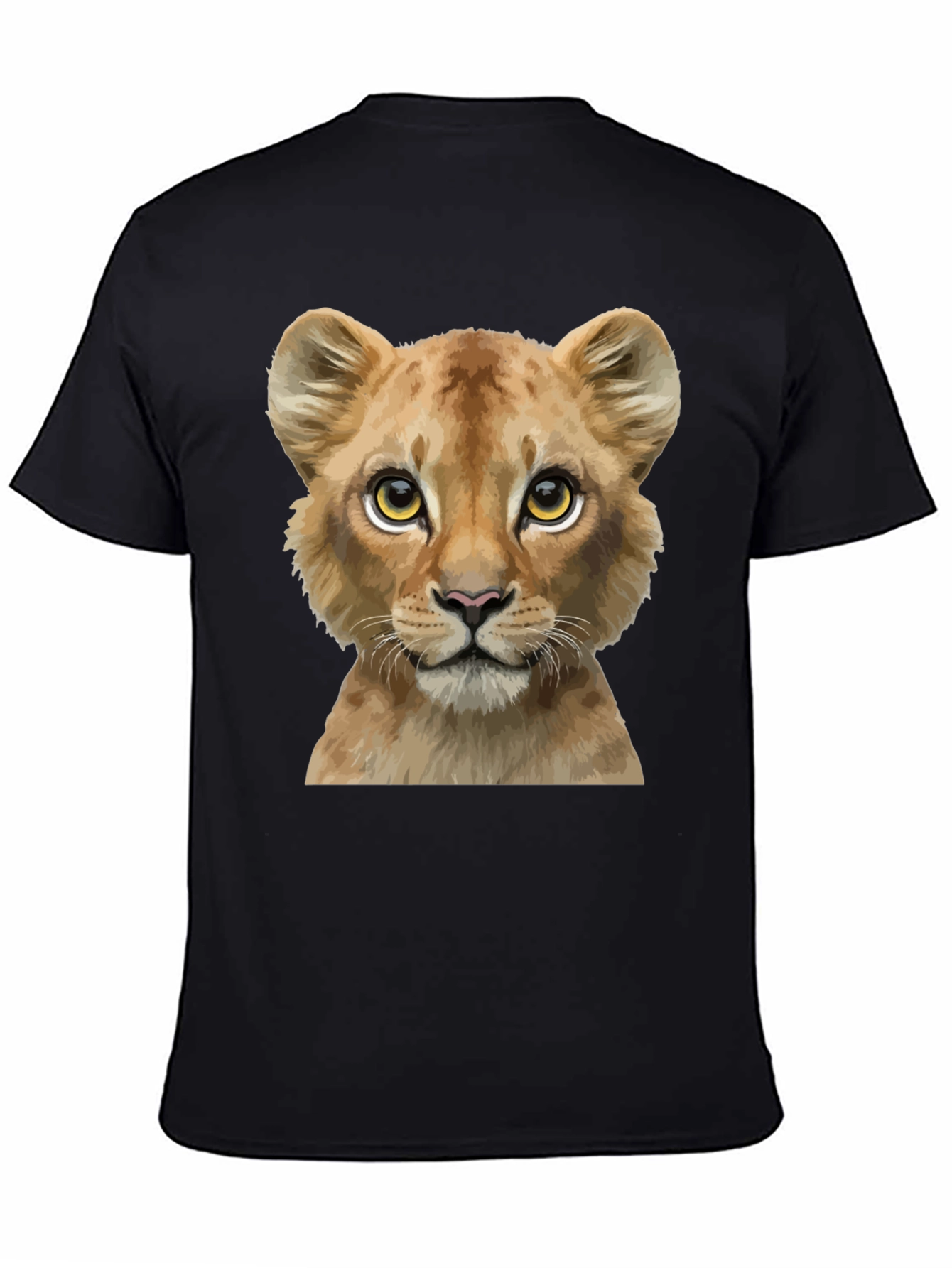 Lion Cub Graphic Tee - Black Cotton Blend