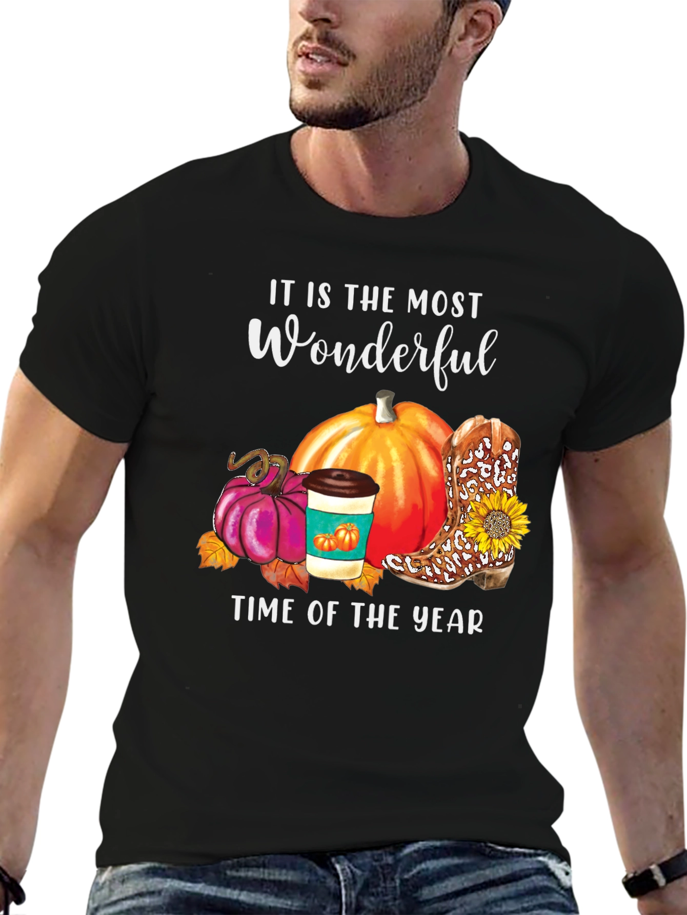 Fall Wonderful Time T-Shirt Pumpkin Latte Boot