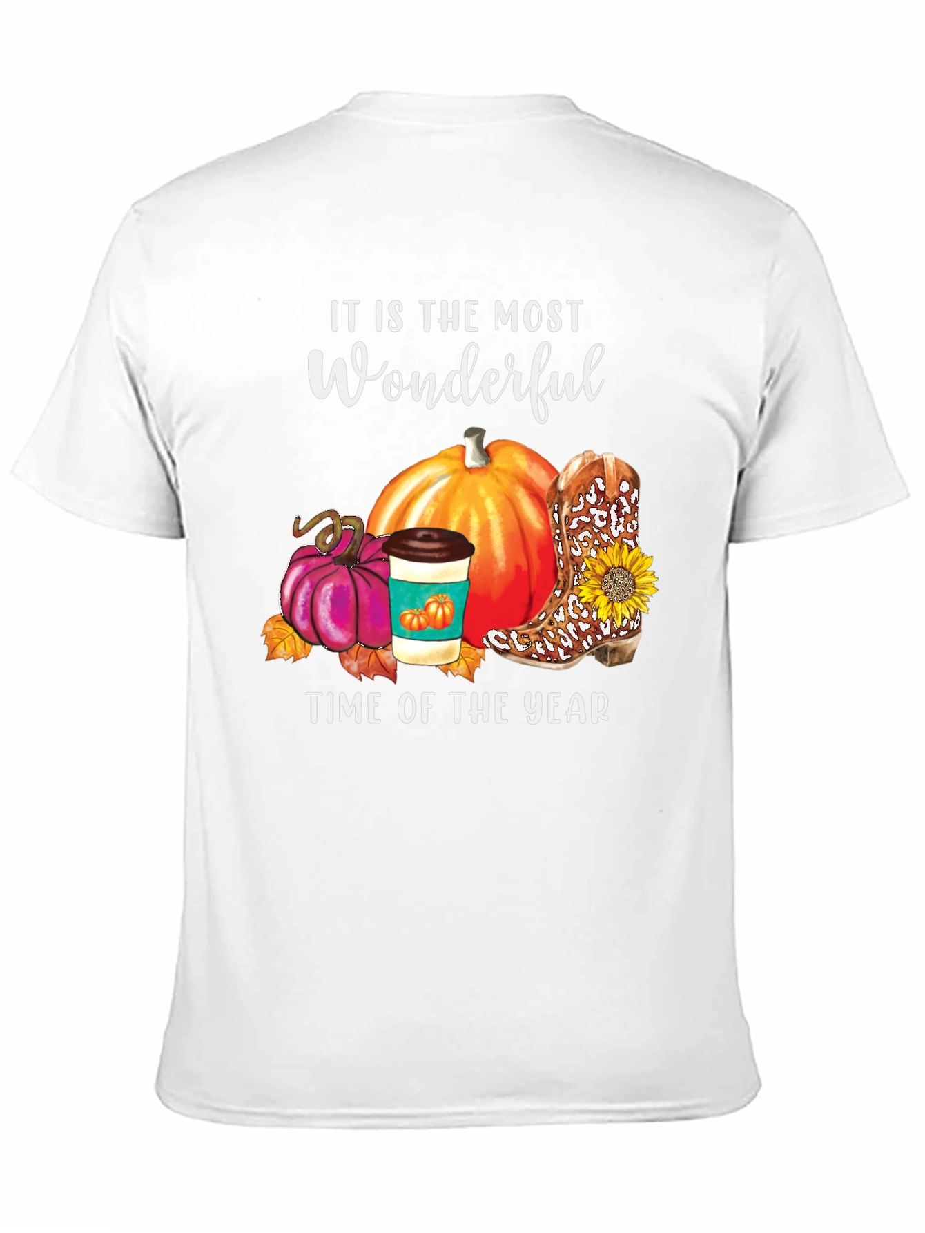 Fall Wonderful Time T-Shirt Pumpkin Latte Boot