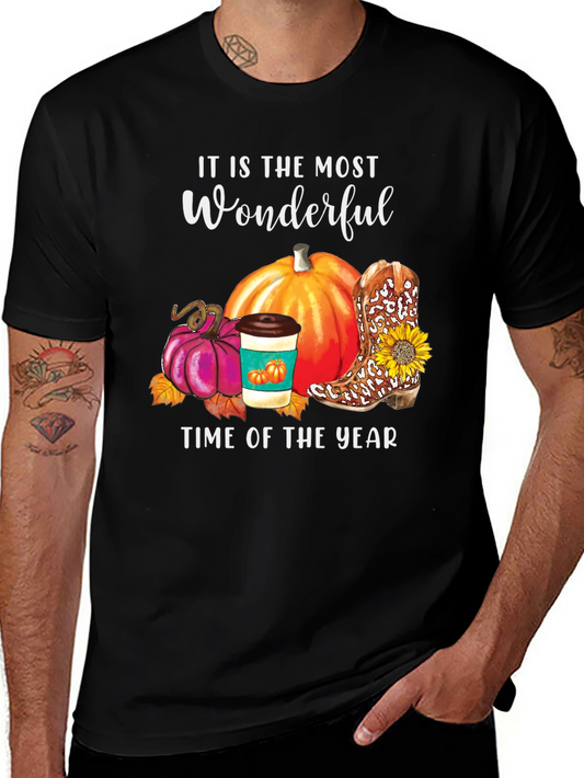 Fall Wonderful Time T-Shirt Pumpkin Latte Boot