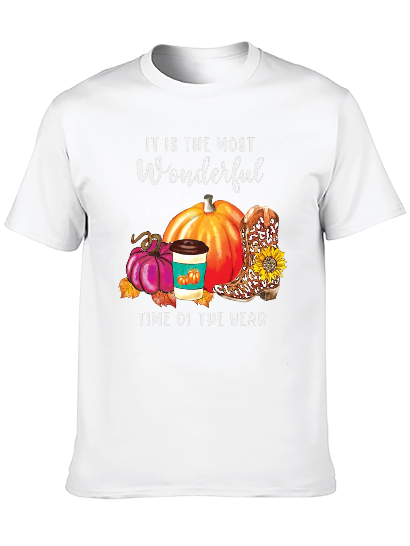 Fall Wonderful Time T-Shirt Pumpkin Latte Boot