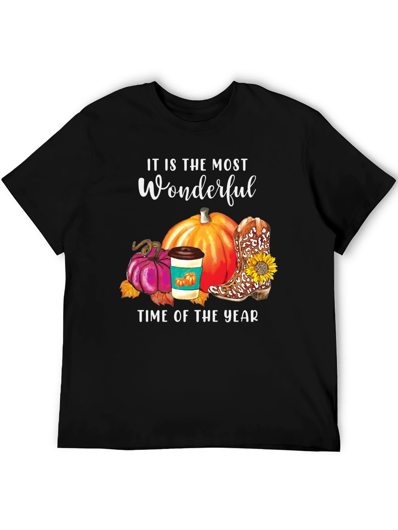 Fall Wonderful Time T-Shirt Pumpkin Latte Boot