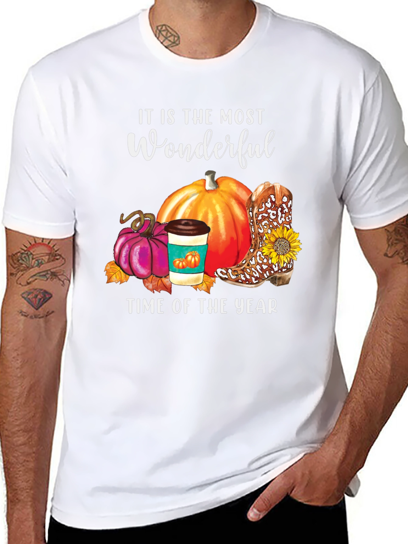 Fall Wonderful Time T-Shirt Pumpkin Latte Boot