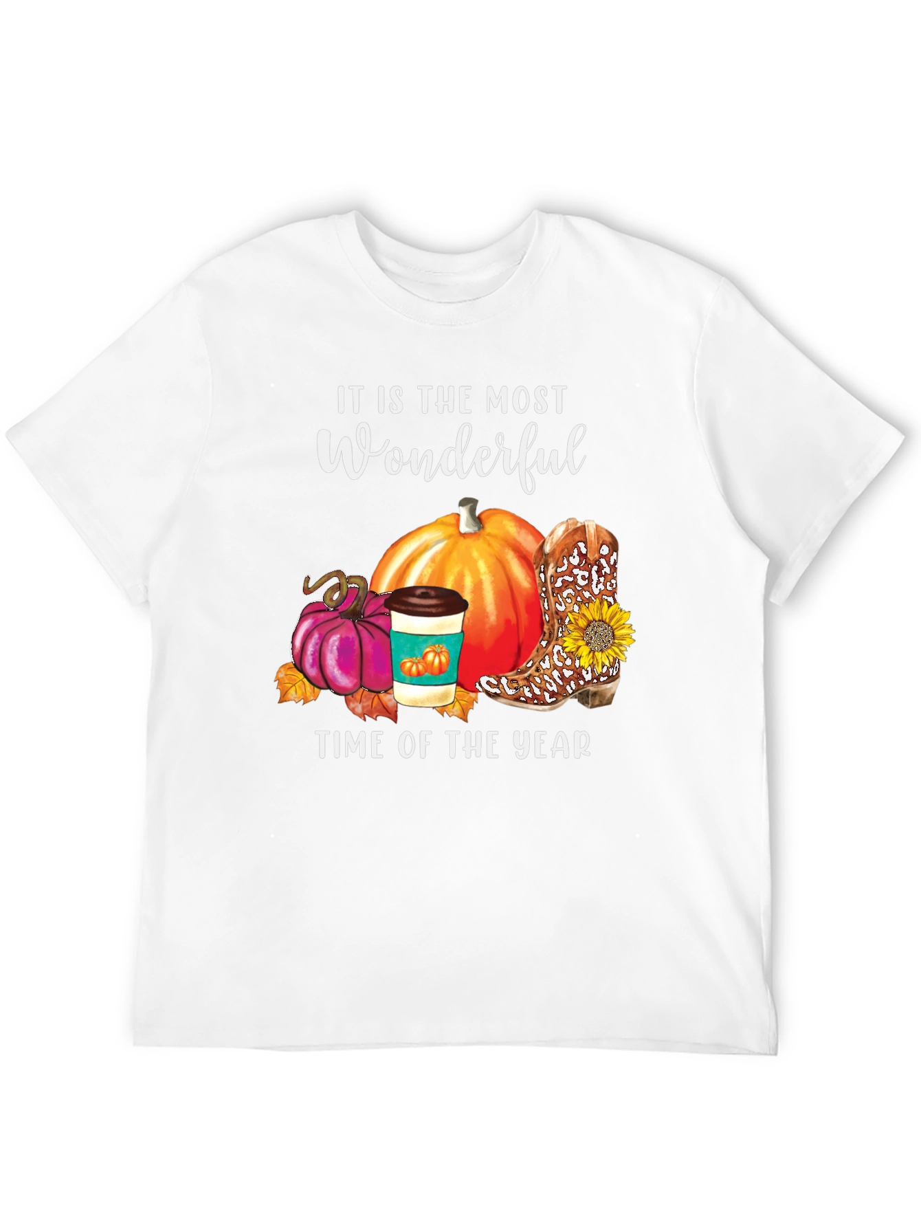 Fall Wonderful Time T-Shirt Pumpkin Latte Boot