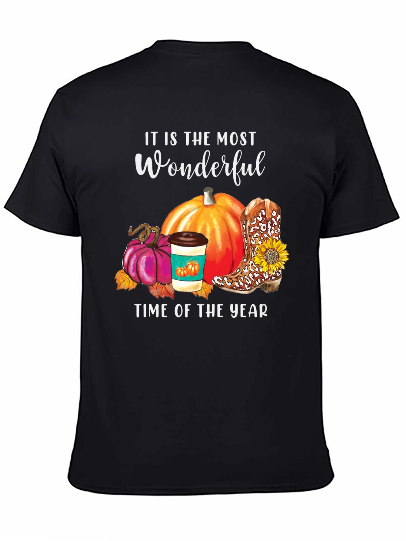Fall Wonderful Time T-Shirt Pumpkin Latte Boot
