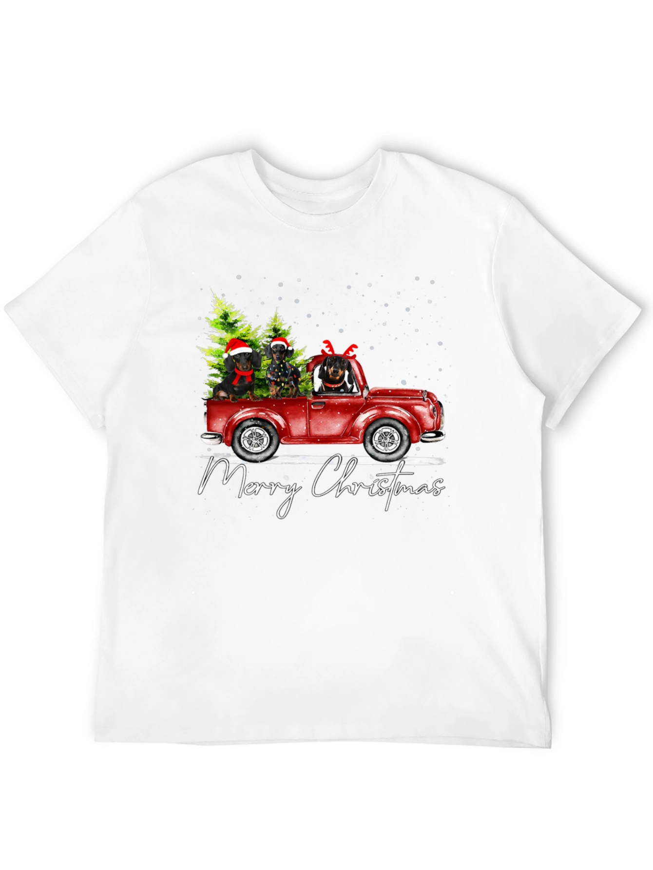 Dachshunds Christmas Truck Graphic Tee