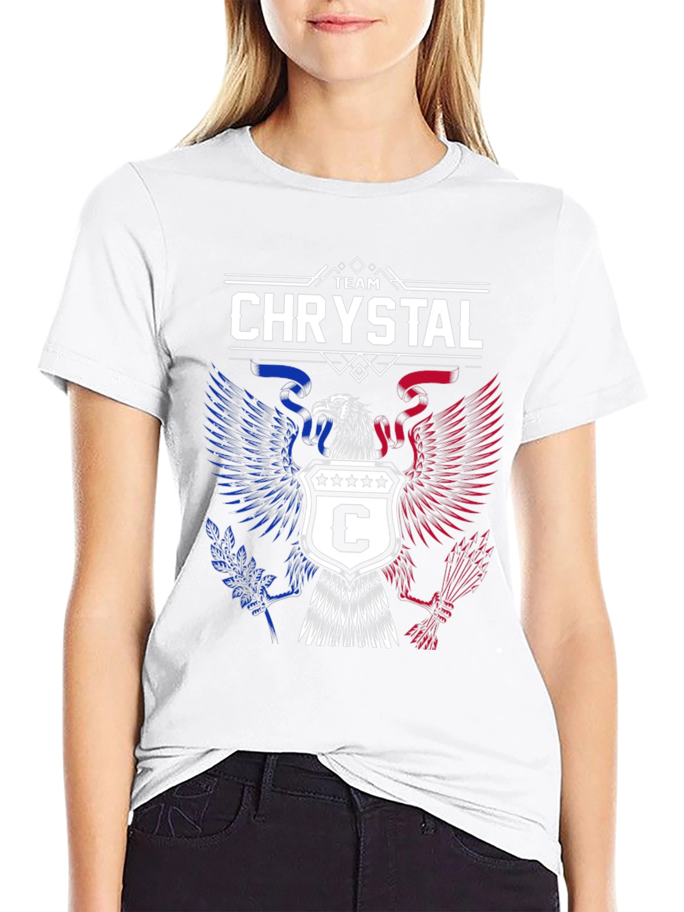 Team Chrystal Graphic Tee - Patriotic Eagle Design