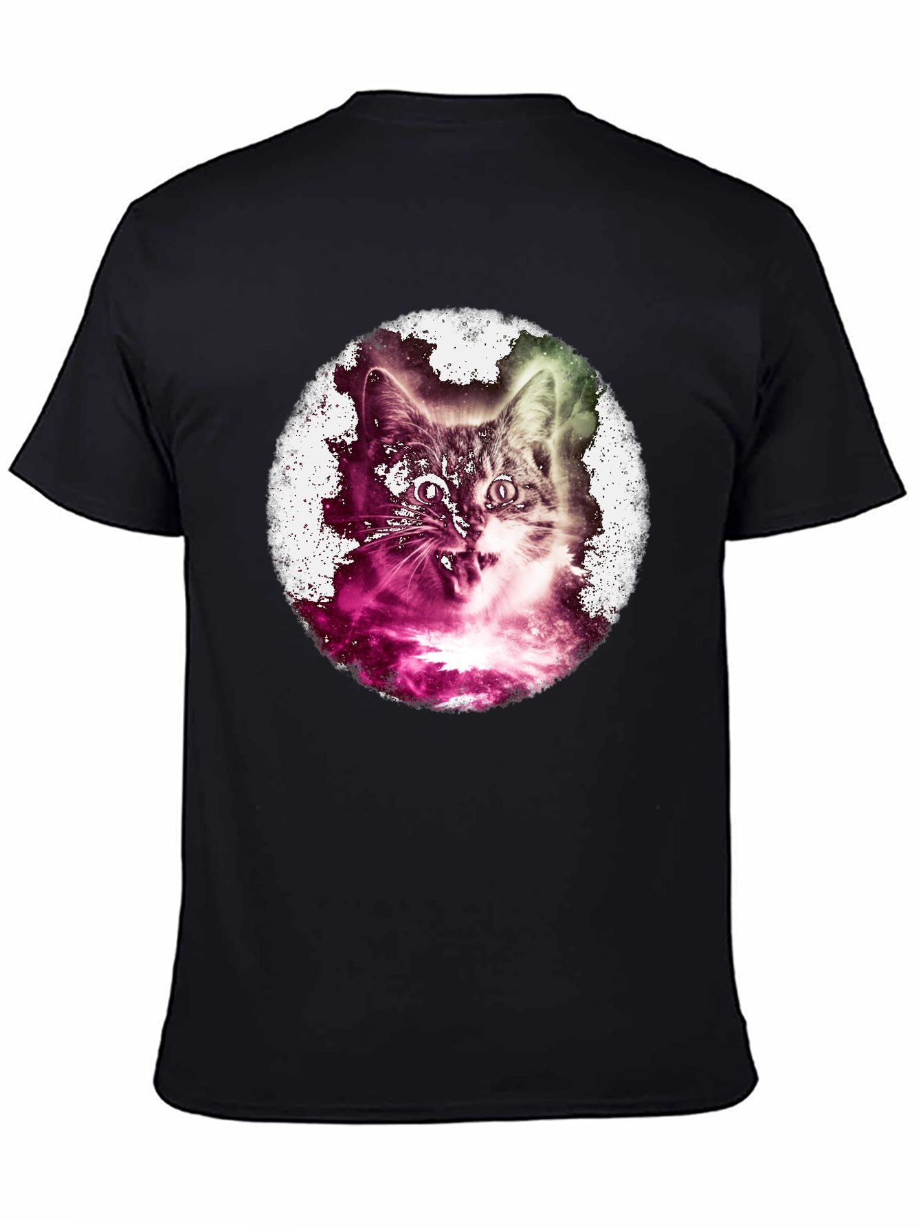 Cosmic Cat Graphic Black T-Shirt
