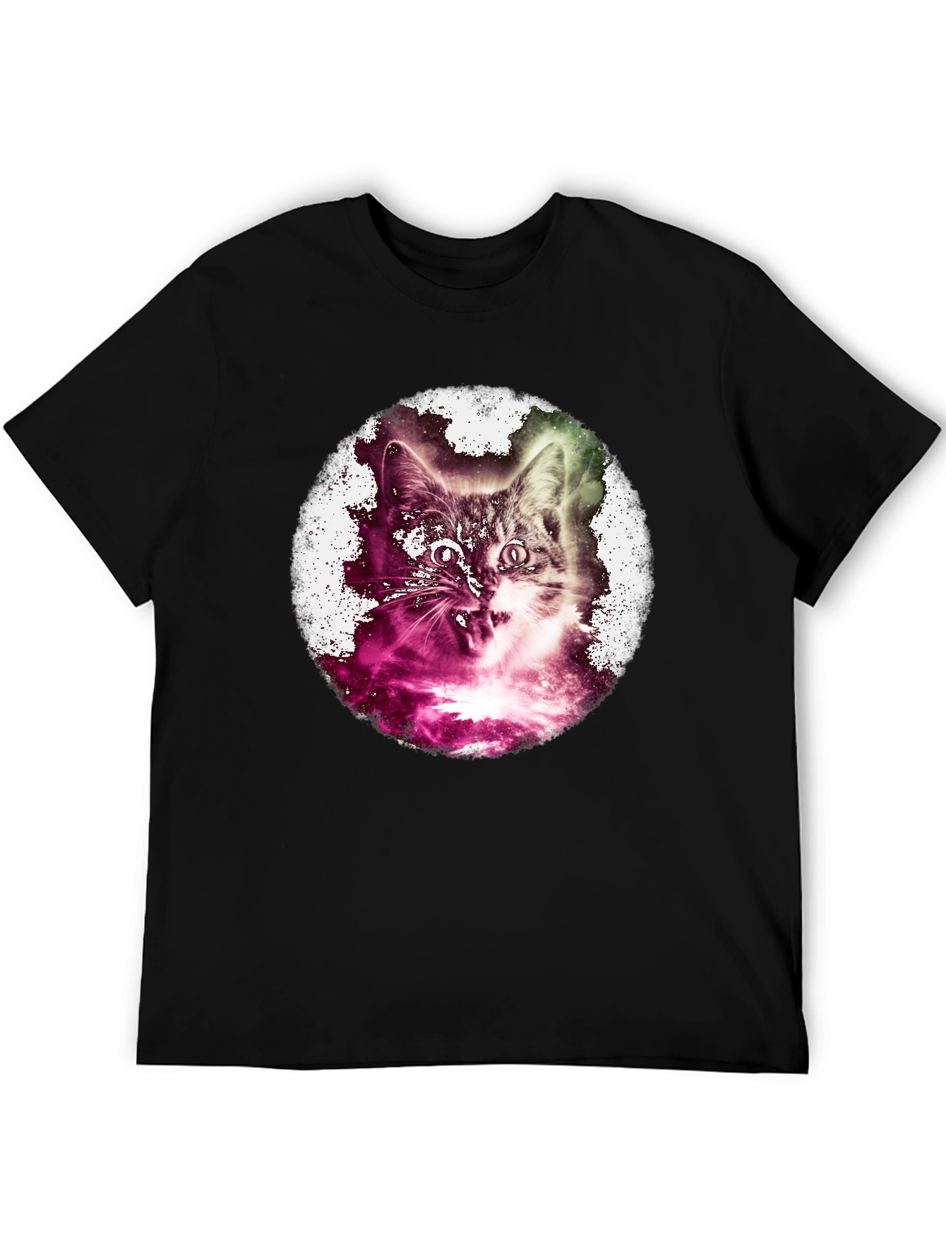 Cosmic Cat Graphic Black T-Shirt