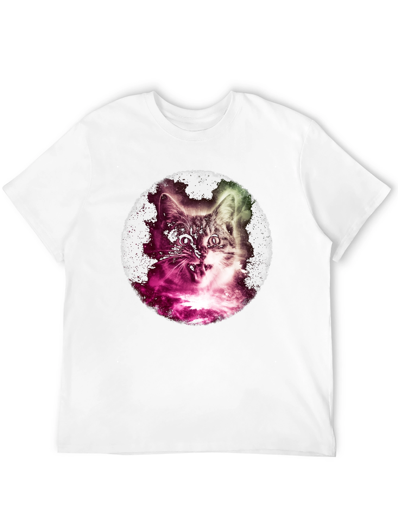 Cosmic Cat Graphic Black T-Shirt