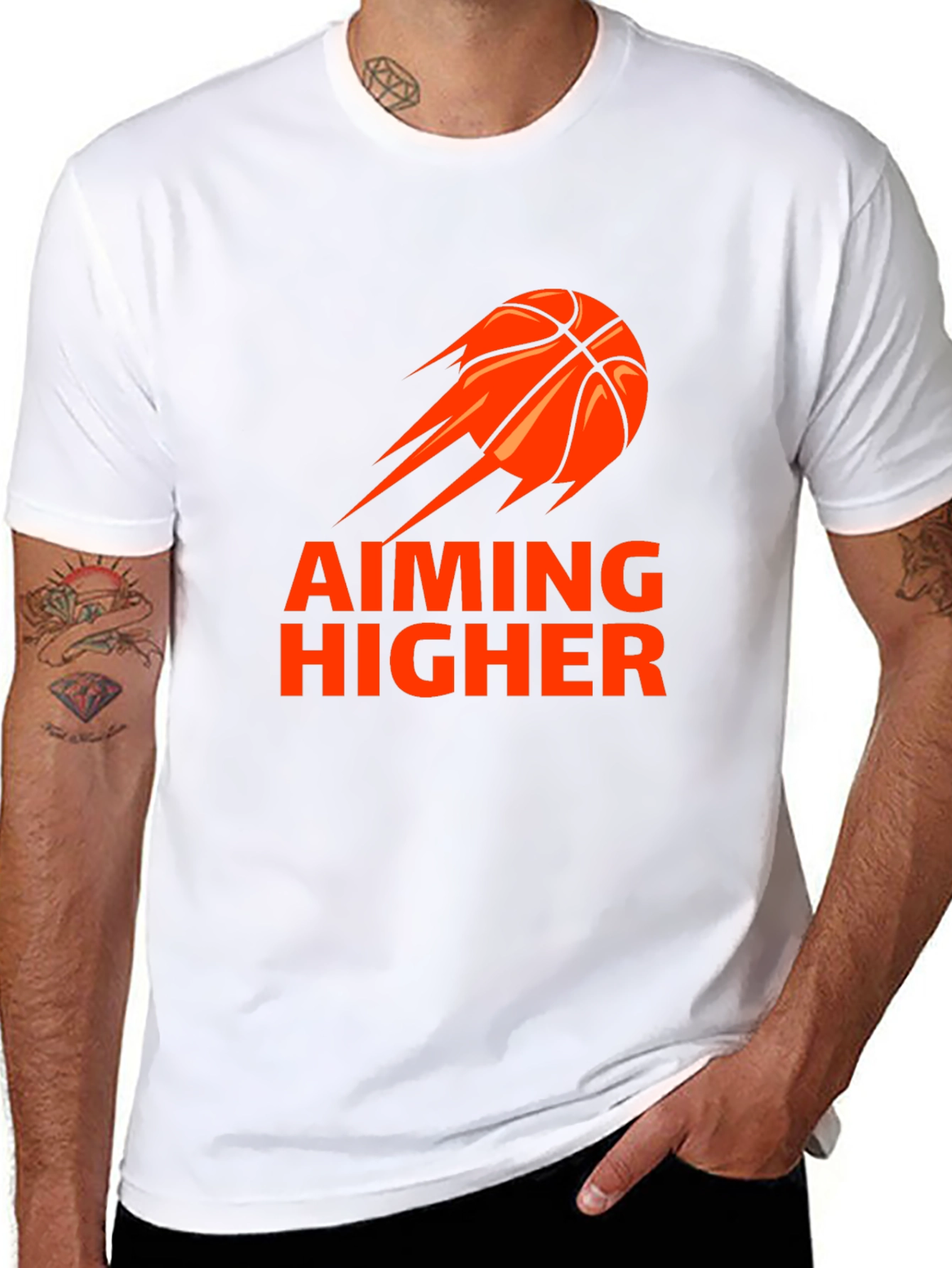 Aiming Higher Basketball Graphic Tee - Black