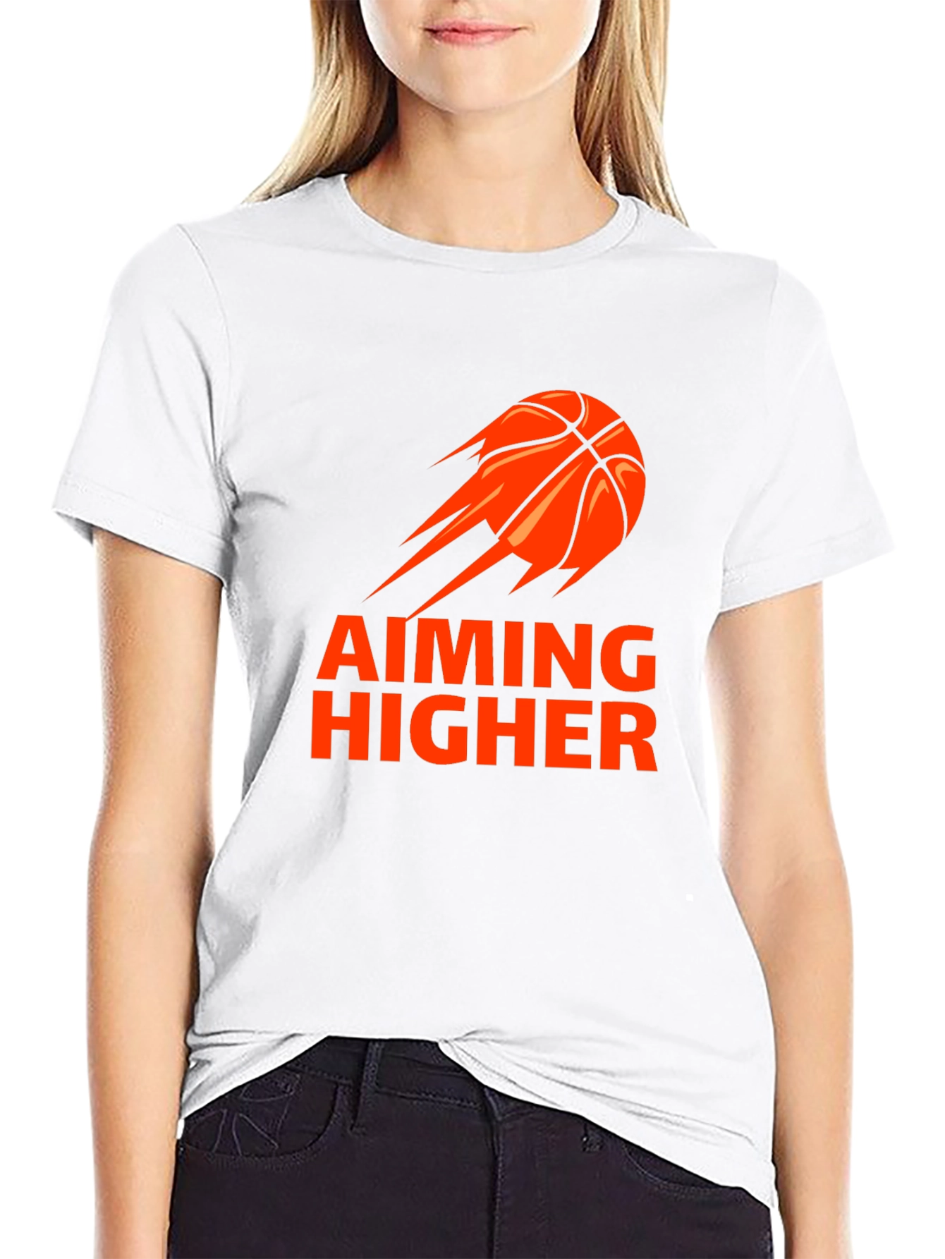 Aiming Higher Basketball Graphic Tee - Black
