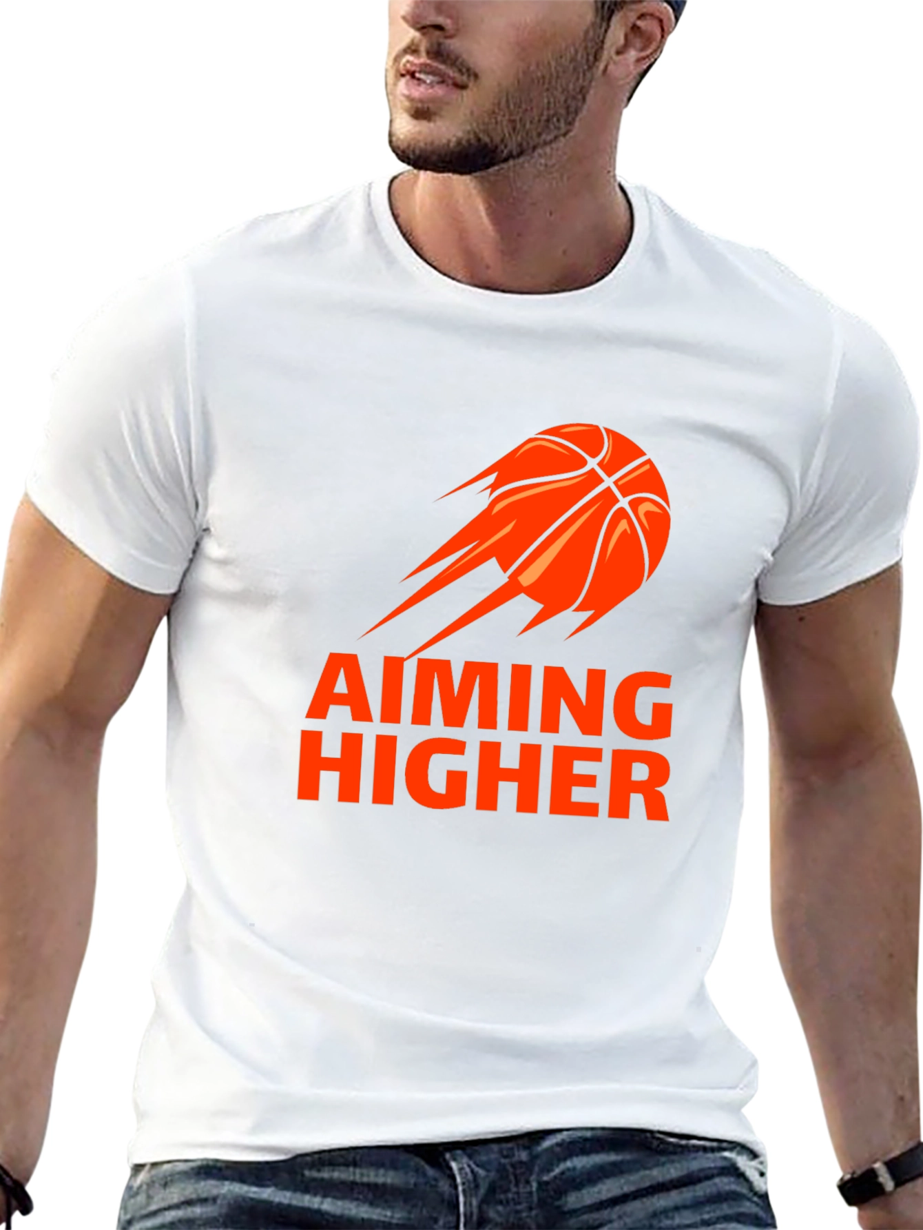 Aiming Higher Basketball Graphic Tee - Black