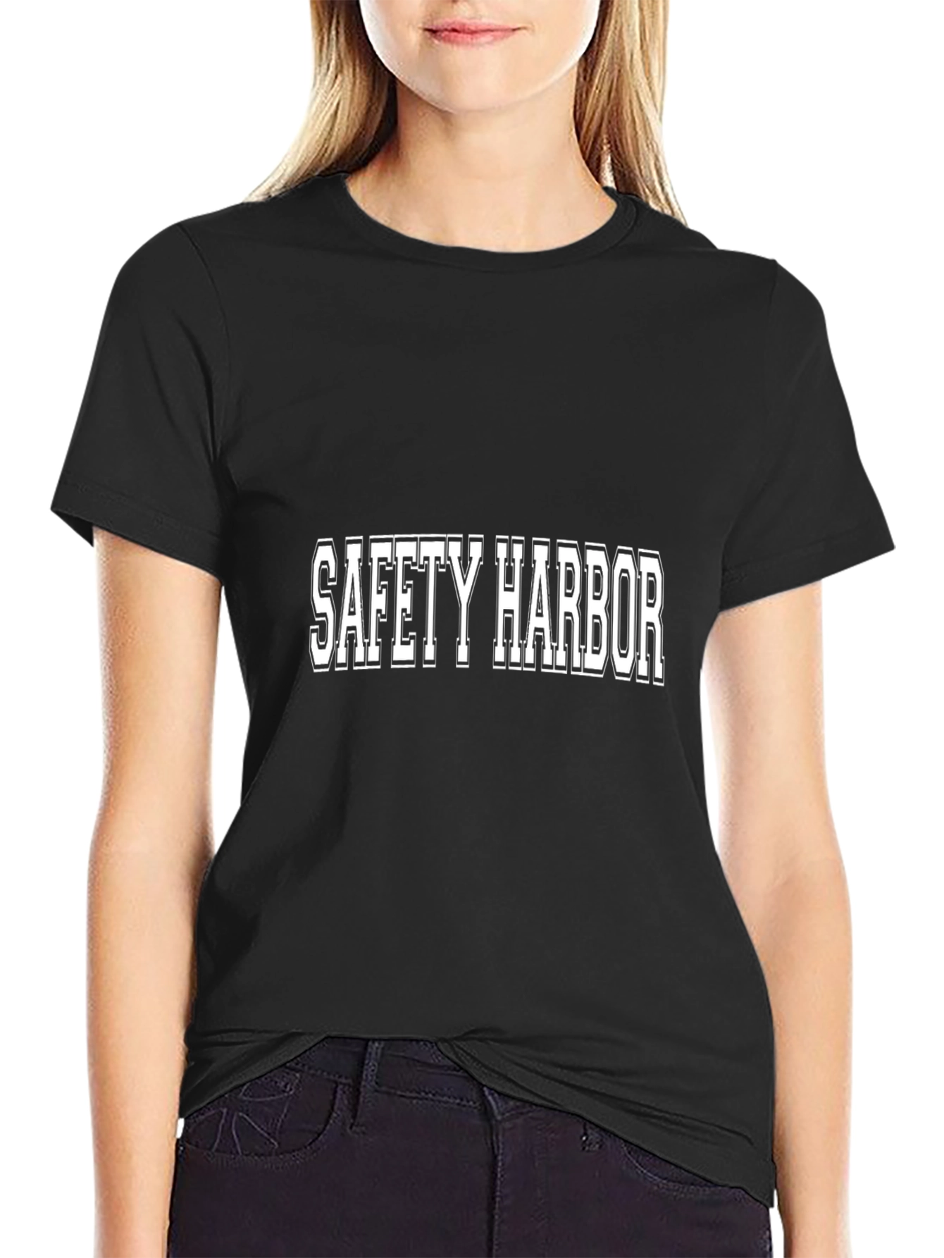 Safety Harbor Graphic Tee - Black Cotton T-Shirt