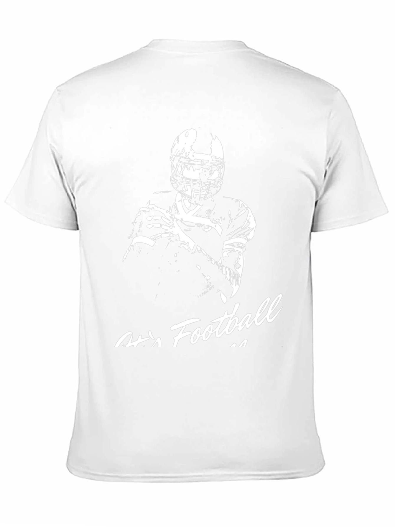 Football Player Graphic Tee - Black Cotton Shirt