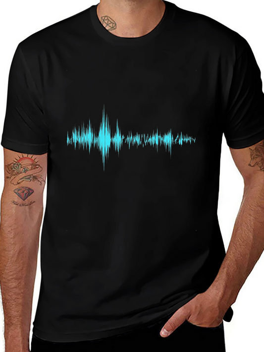 Soundwave Graphic Print T-Shirt - Black