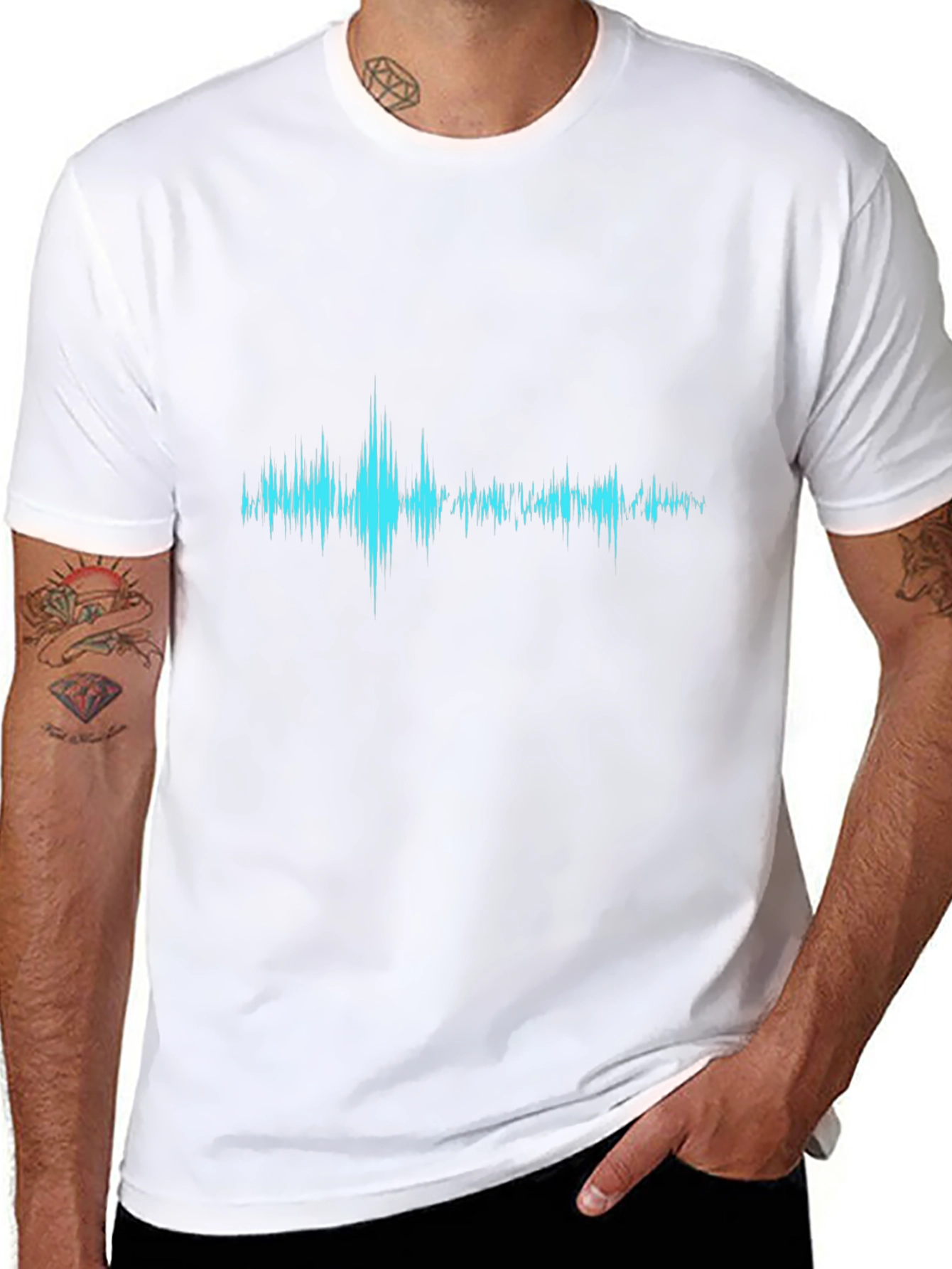 Soundwave Graphic Print T-Shirt - Black