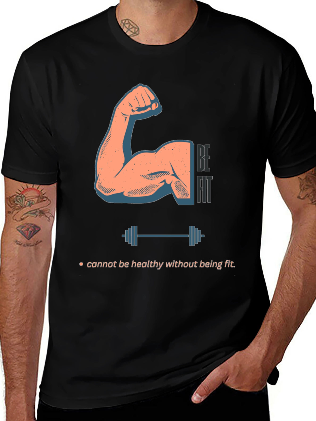 Be Fit Graphic Tee - Mens Workout Shirt