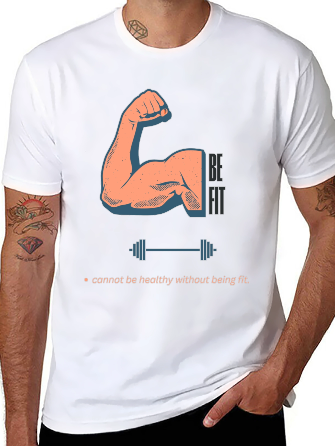 Be Fit Graphic Tee - Mens Workout Shirt