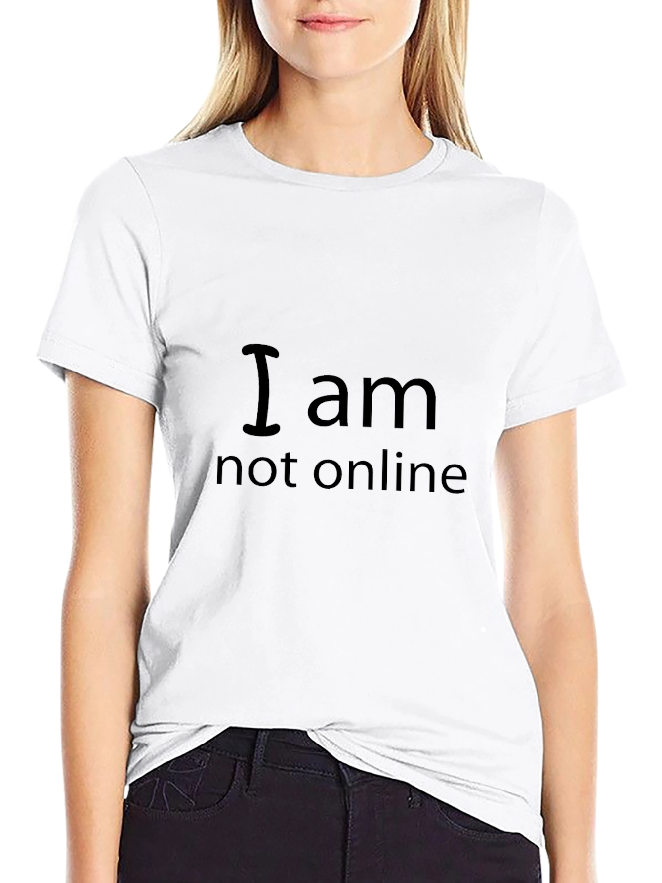 I am Not Online Graphic Tee - Casual Style