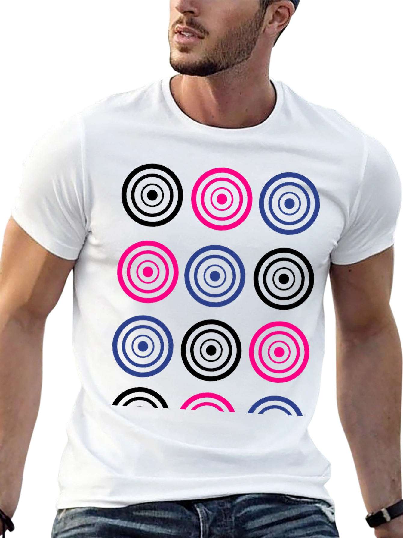 Geometric Circles T-Shirt - Modern Stylish Tee
