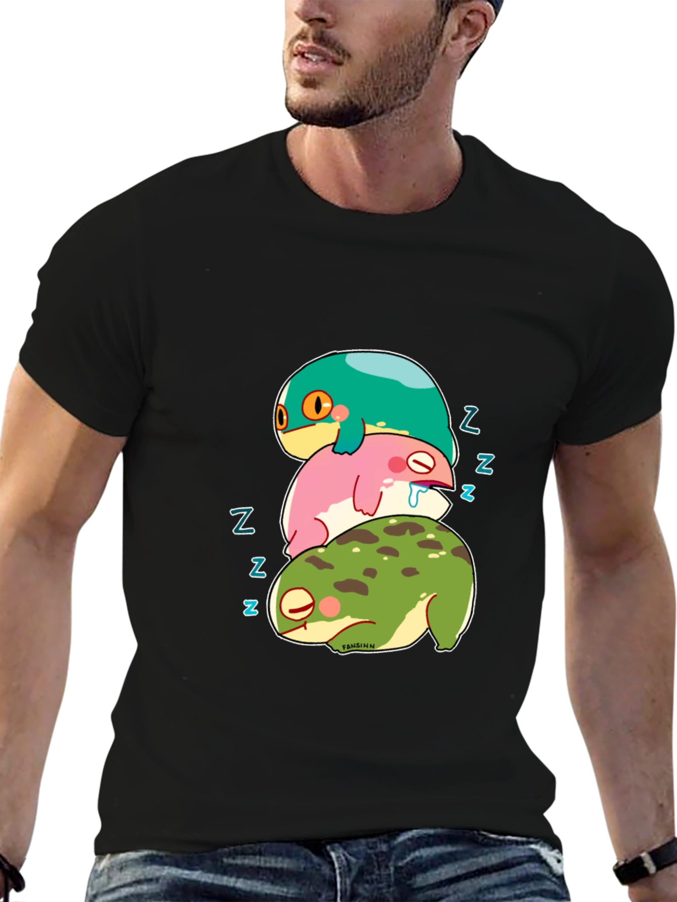 Stacked Sleeping Frogs Graphic Tee