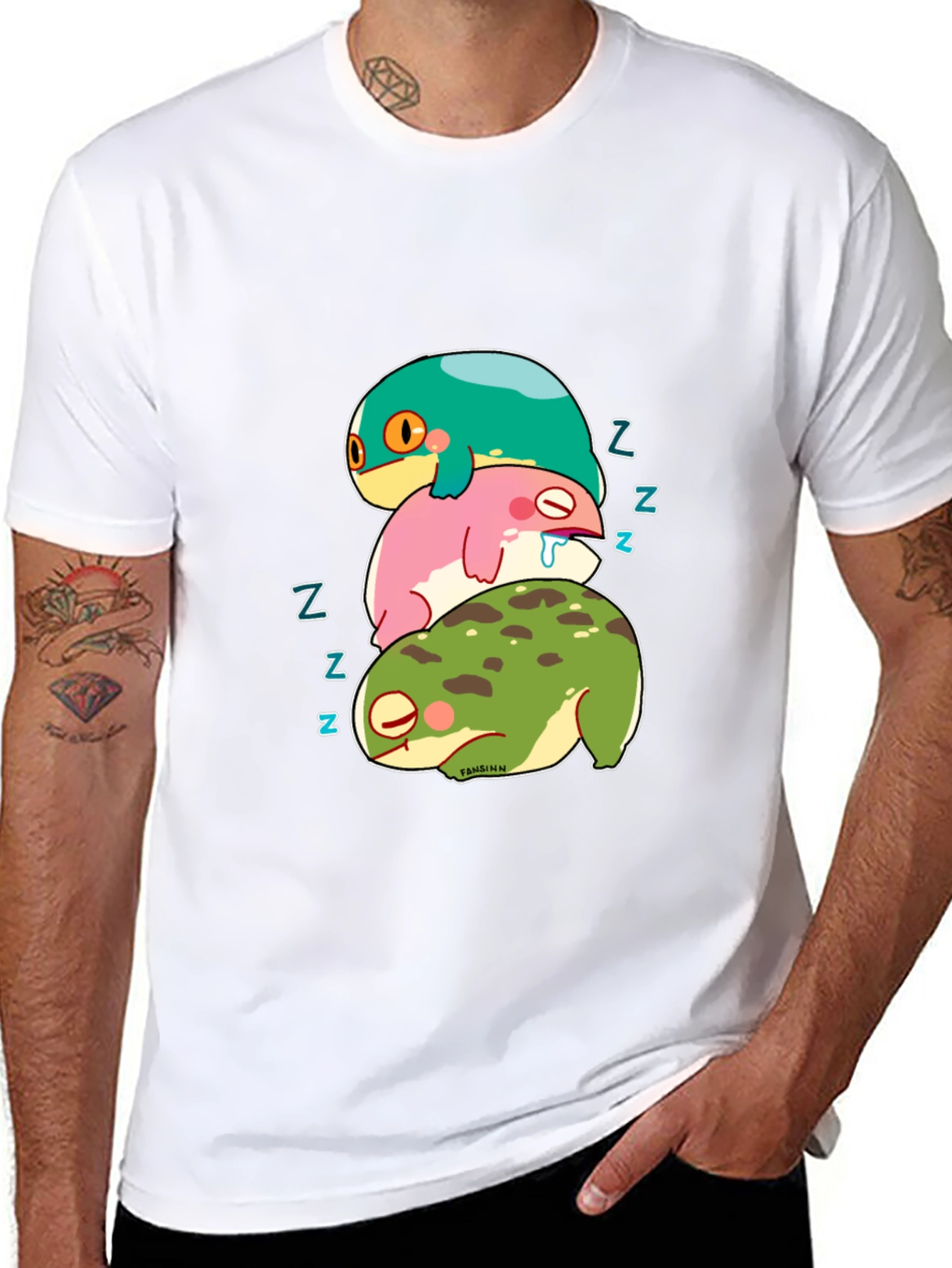 Stacked Sleeping Frogs Graphic Tee