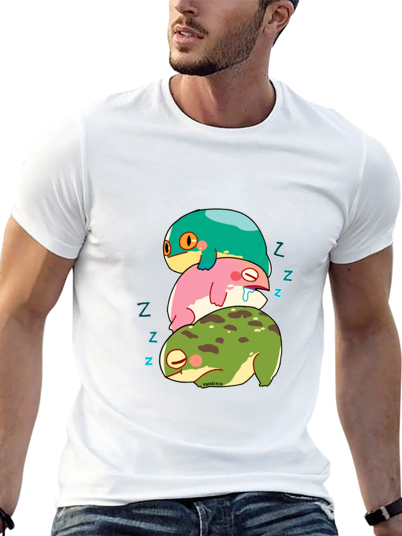 Stacked Sleeping Frogs Graphic Tee
