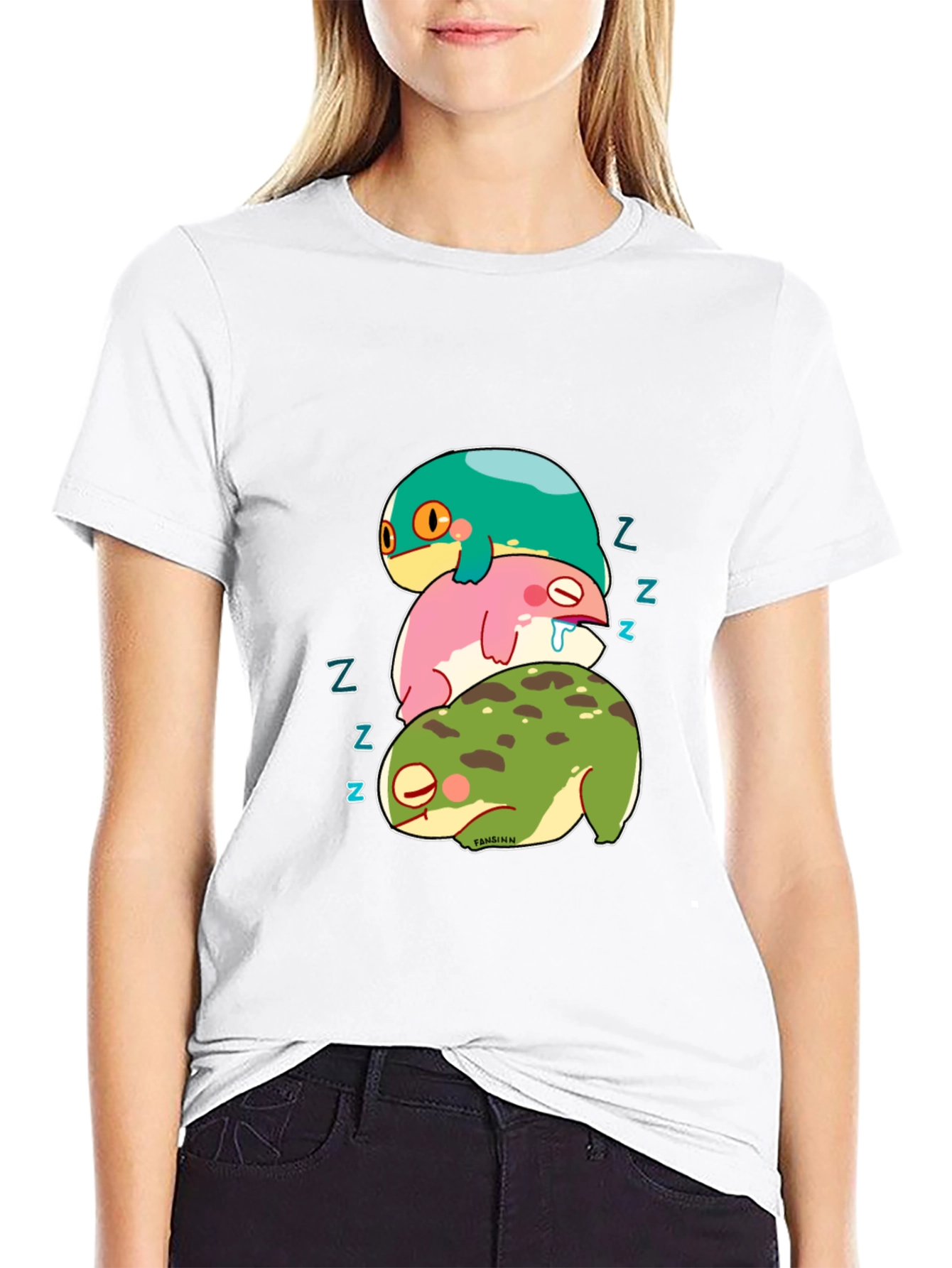 Stacked Sleeping Frogs Graphic Tee