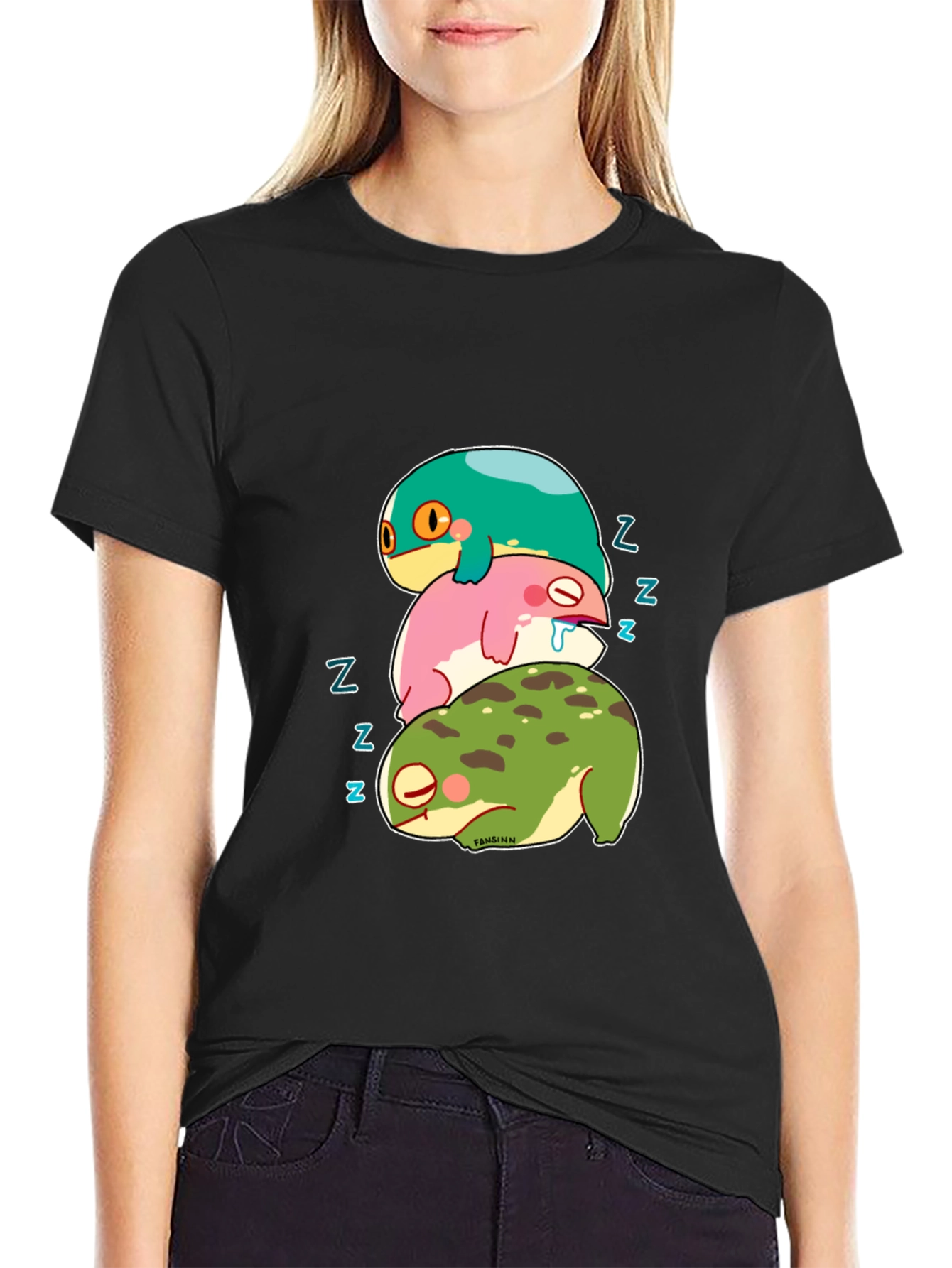 Stacked Sleeping Frogs Graphic Tee