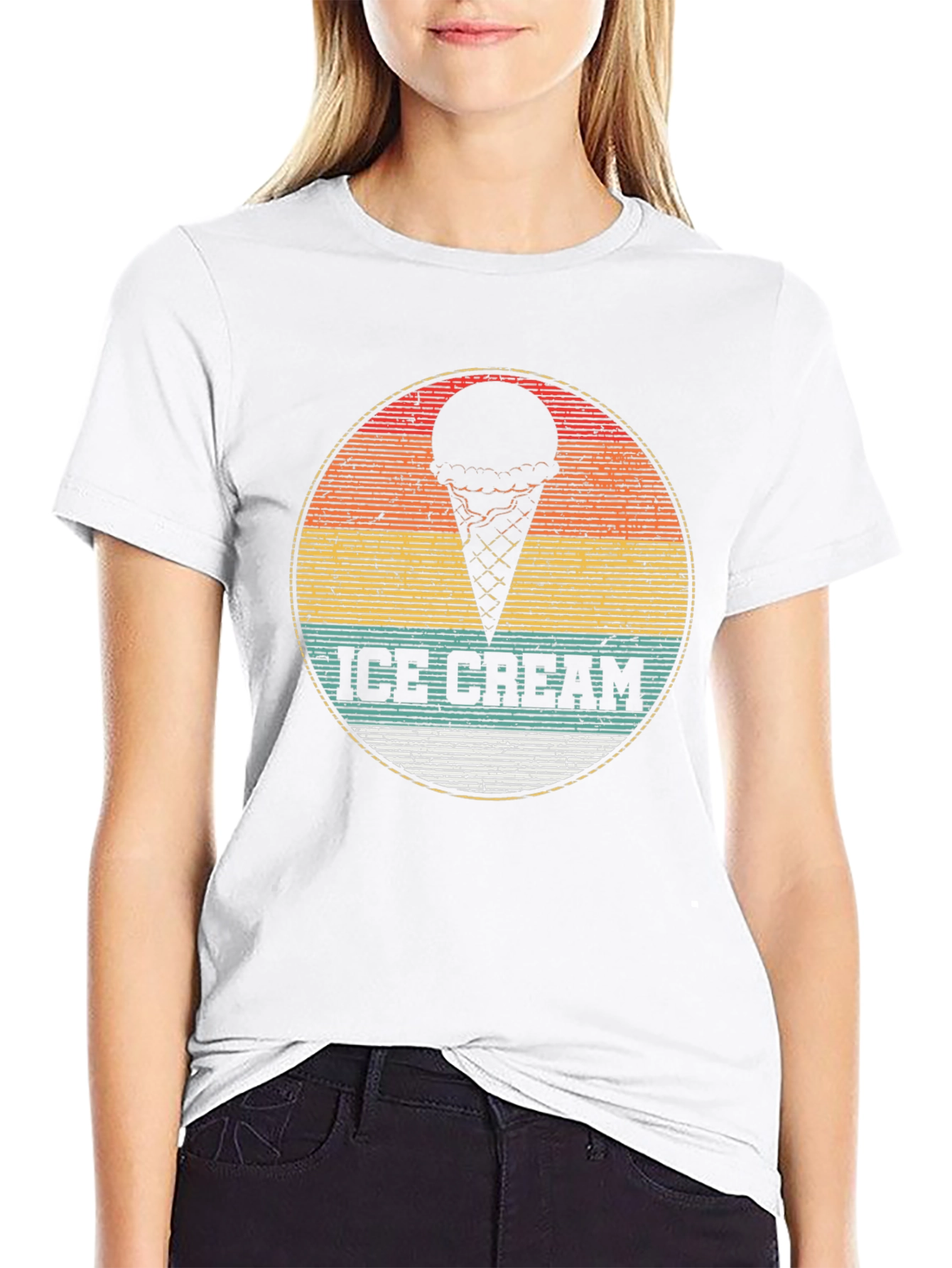Retro Ice Cream Graphic Tee - Black