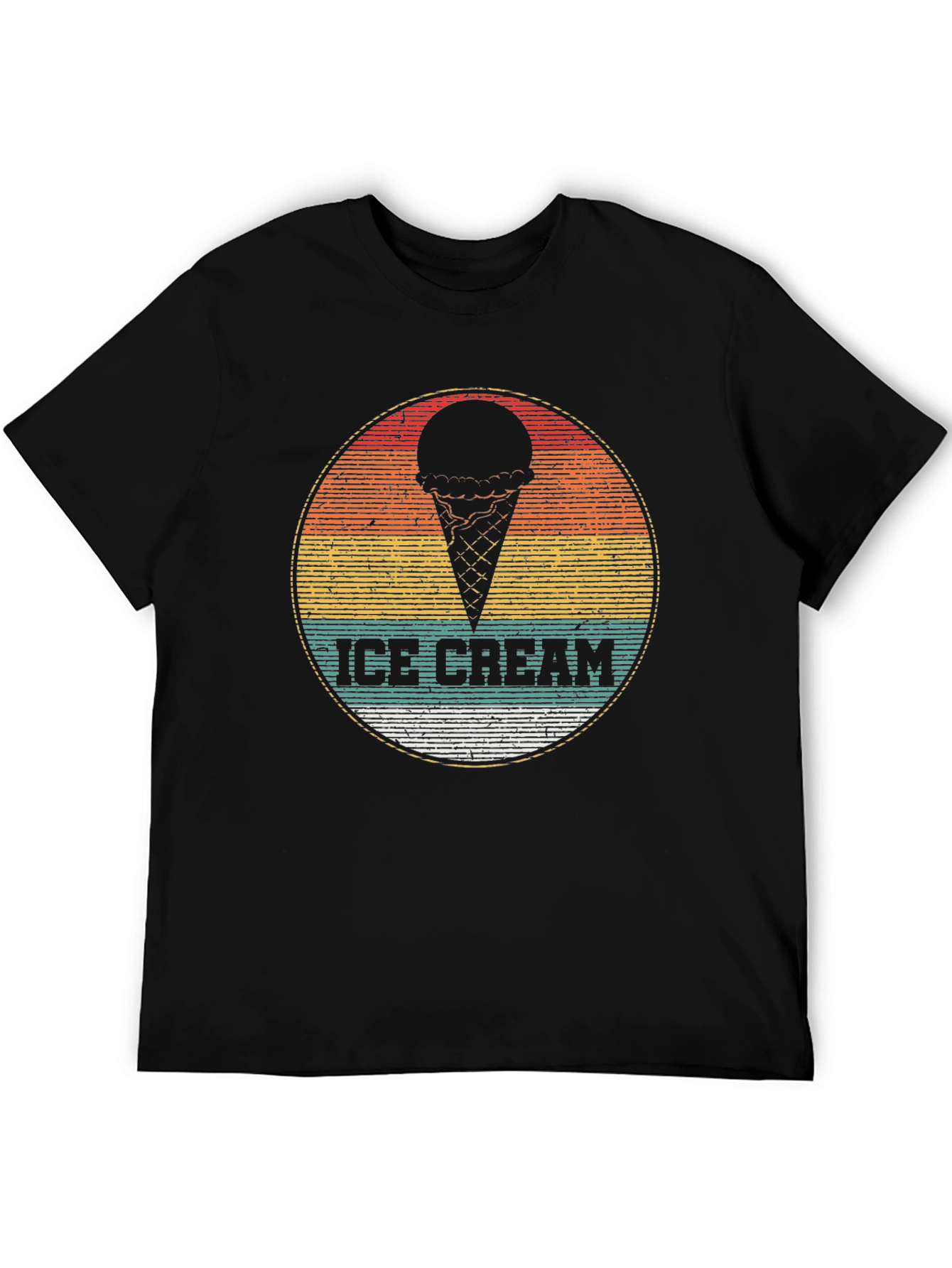 Retro Ice Cream Graphic Tee - Black
