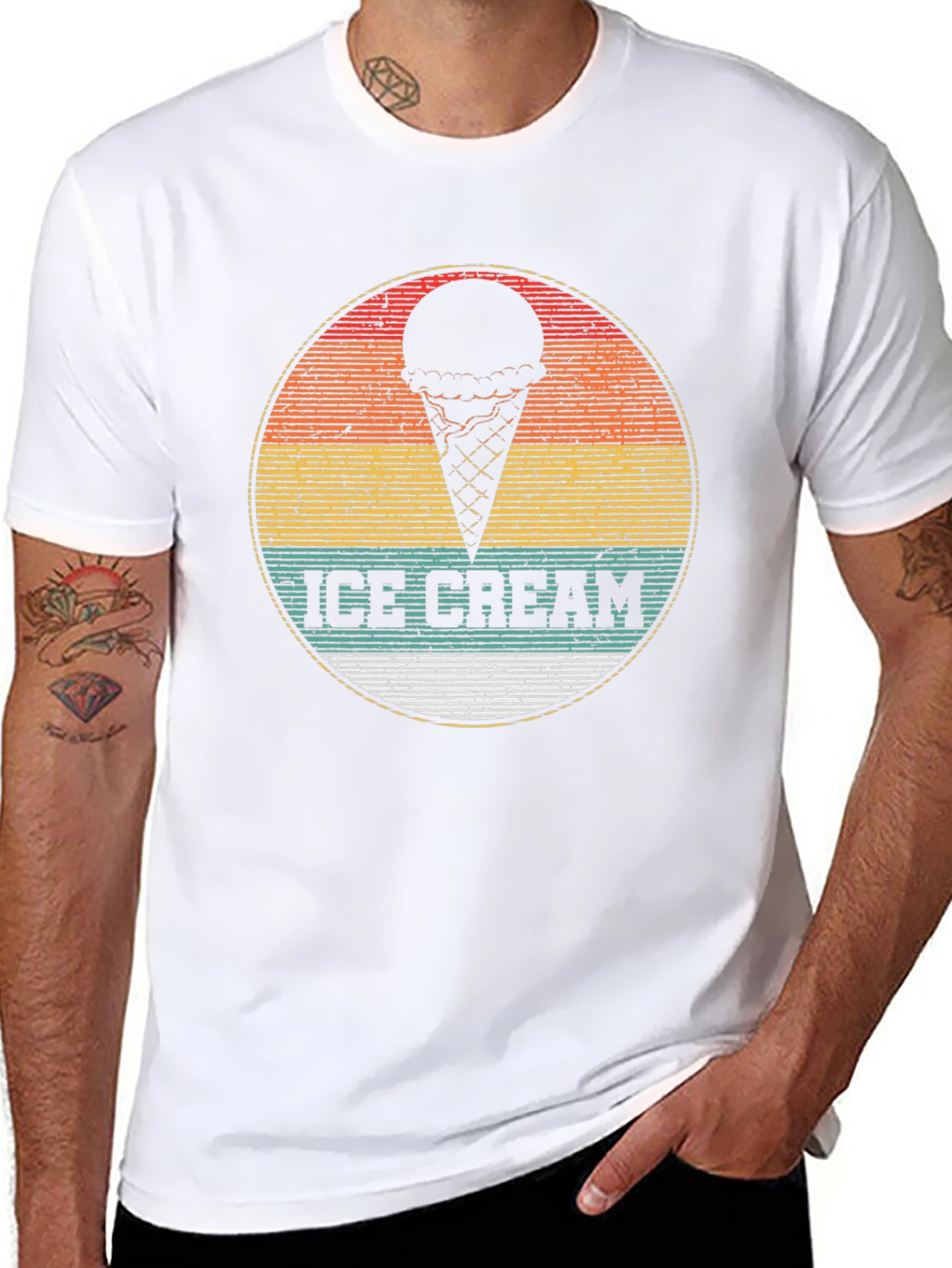 Retro Ice Cream Graphic Tee - Black