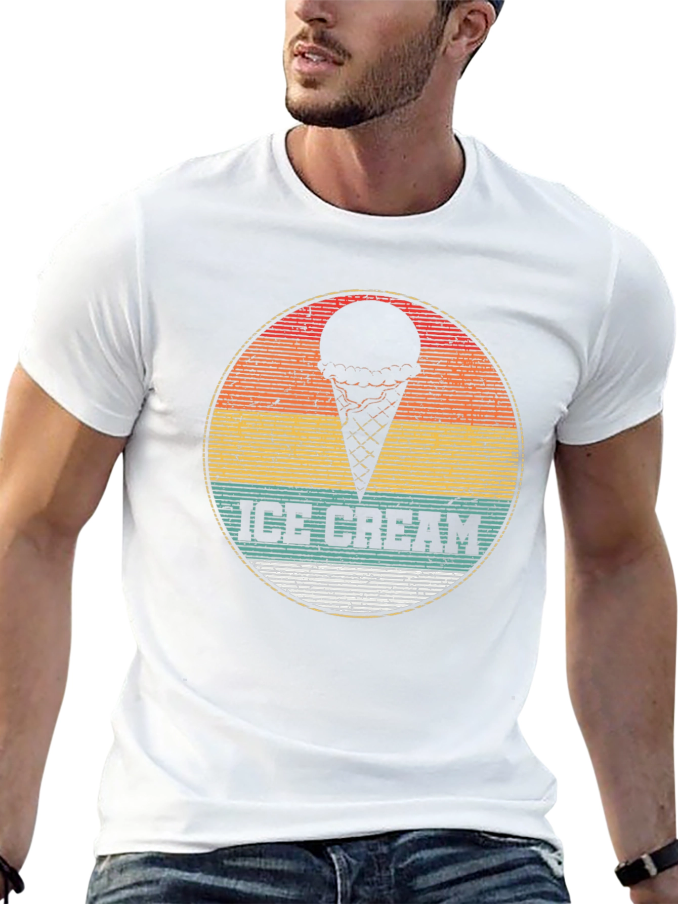Retro Ice Cream Graphic Tee - Black