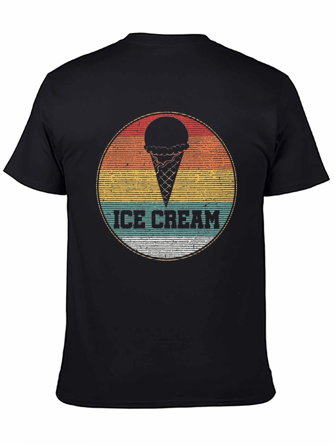 Retro Ice Cream Graphic Tee - Black