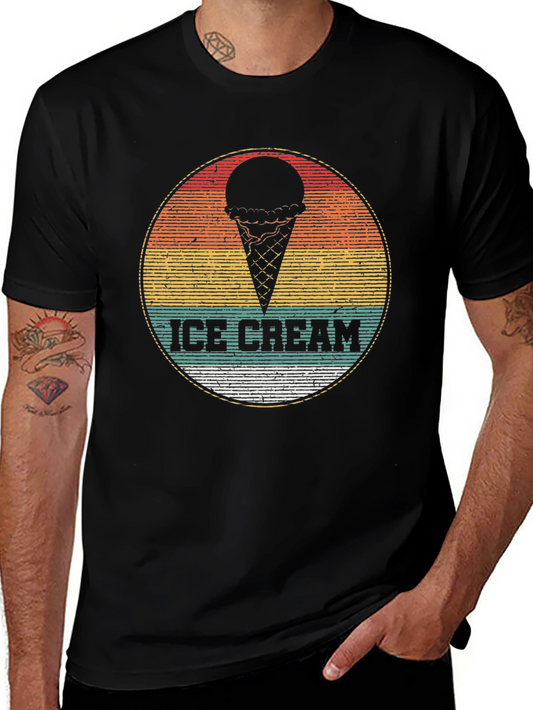Retro Ice Cream Graphic Tee - Black