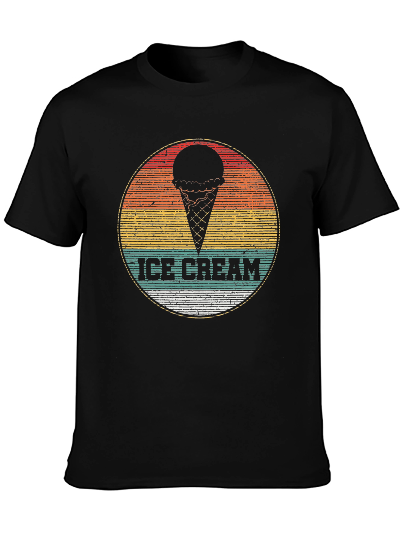 Retro Ice Cream Graphic Tee - Black