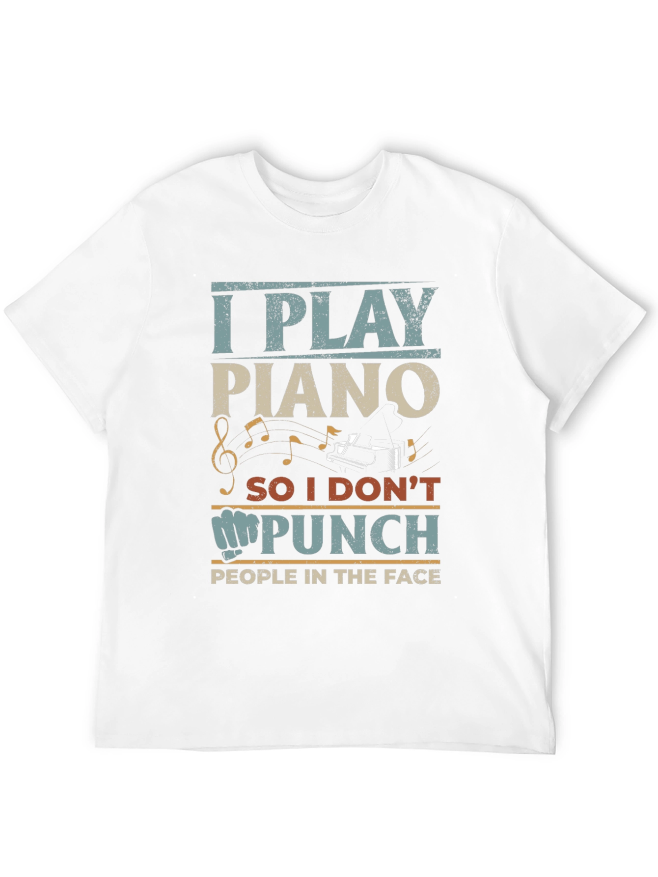 I Play Piano Graphic T-Shirt - Funny Musician Tee