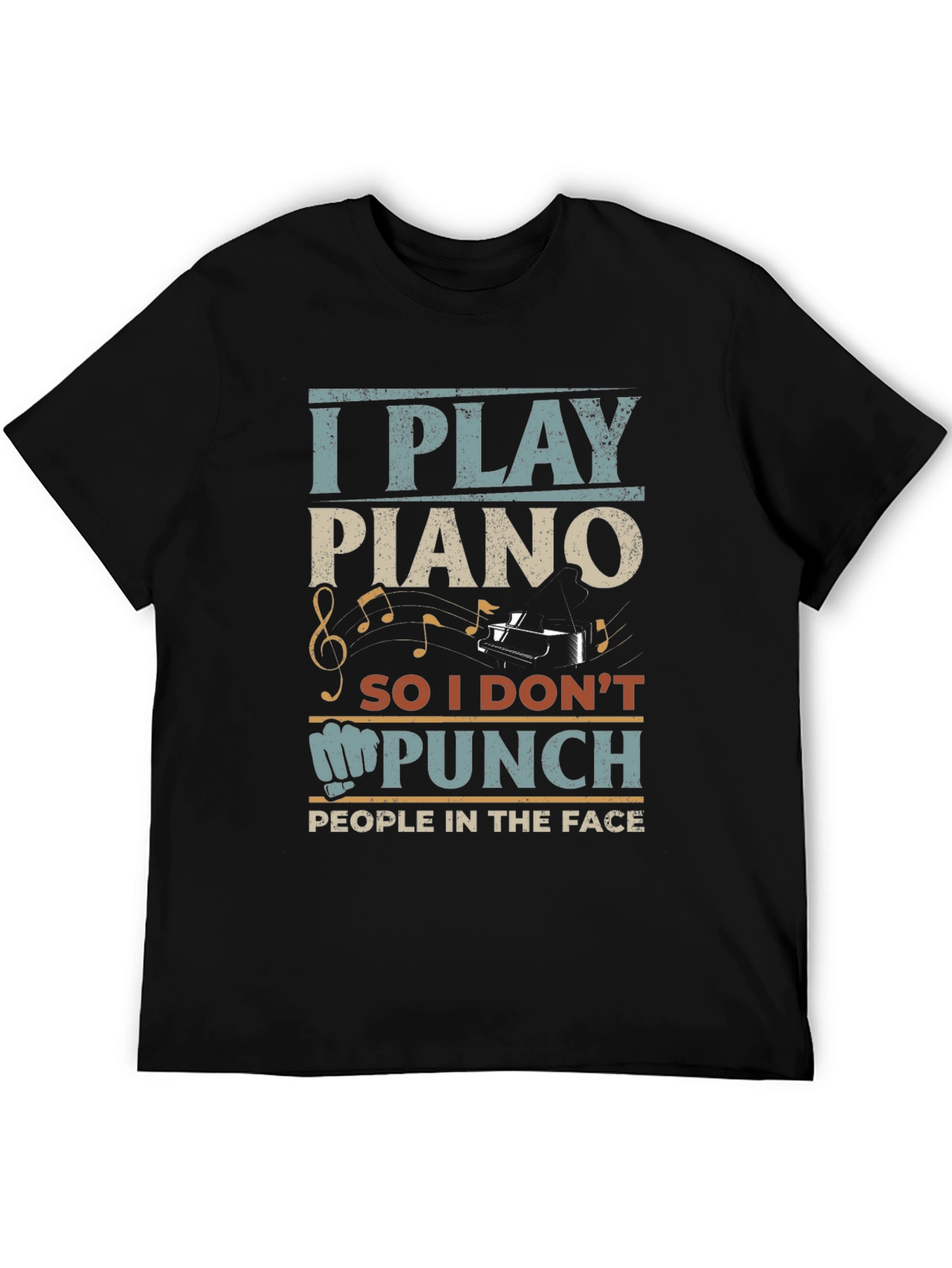 I Play Piano Graphic T-Shirt - Funny Musician Tee